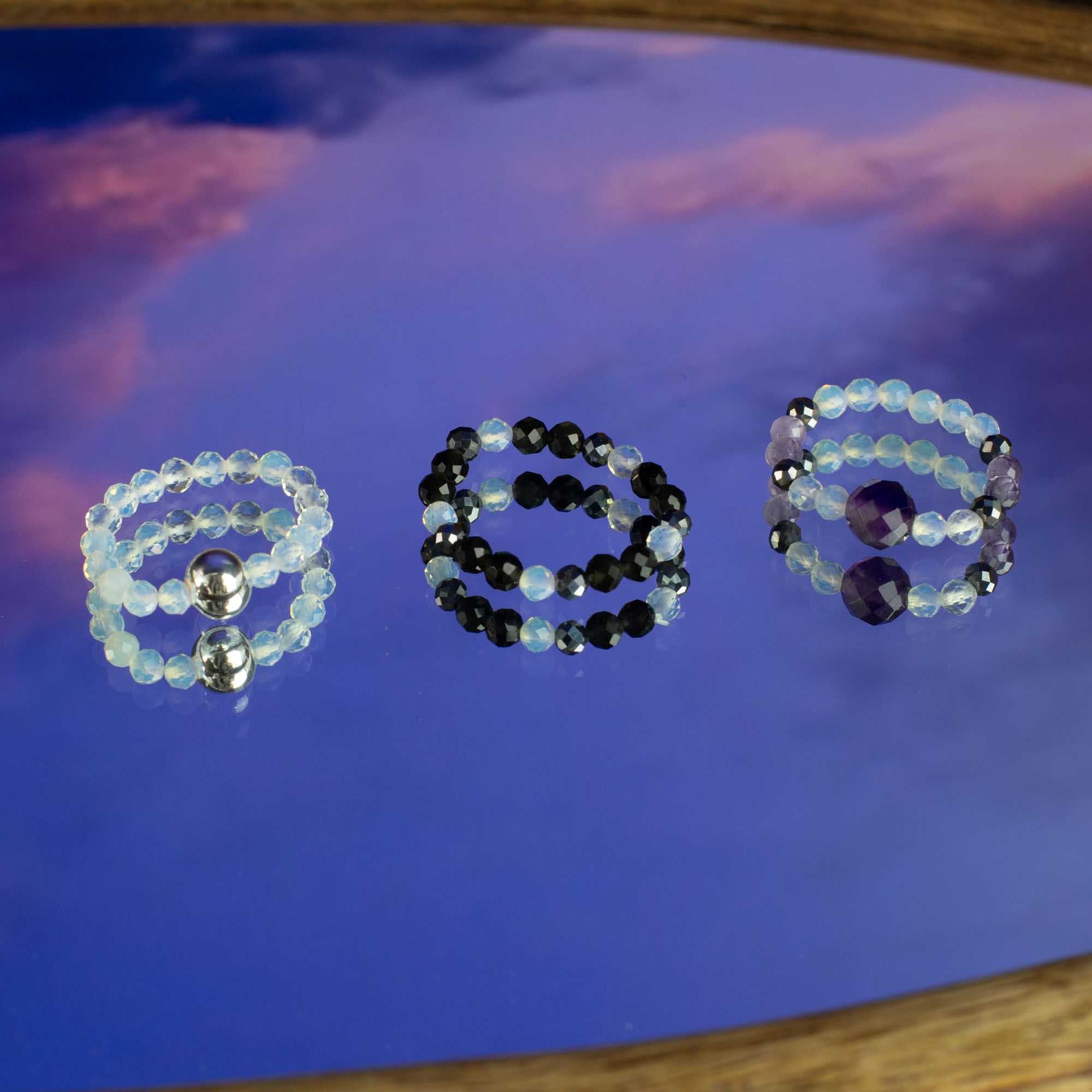 Nymph Spirit Gemstone Ring Set - Full Moon - Image 2