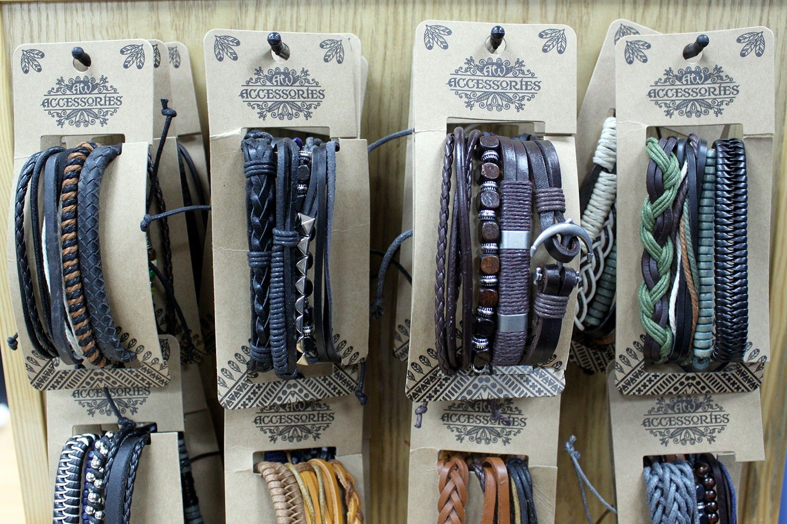 Mens Bracelet Sets - Green & Natural (asst) - Image 9