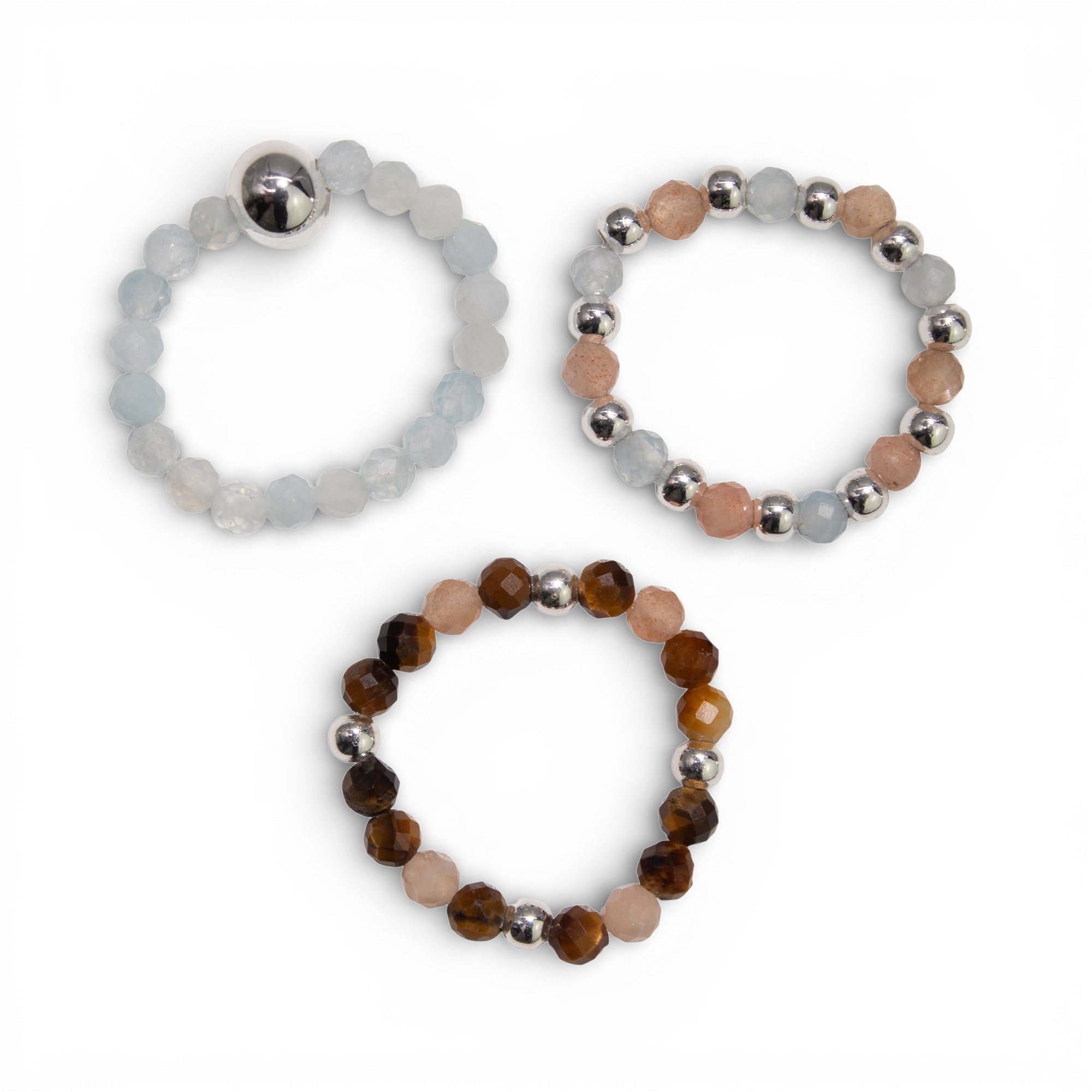 Nymph Spirit Gemstone Ring Set - Sea Sunset - Image 8
