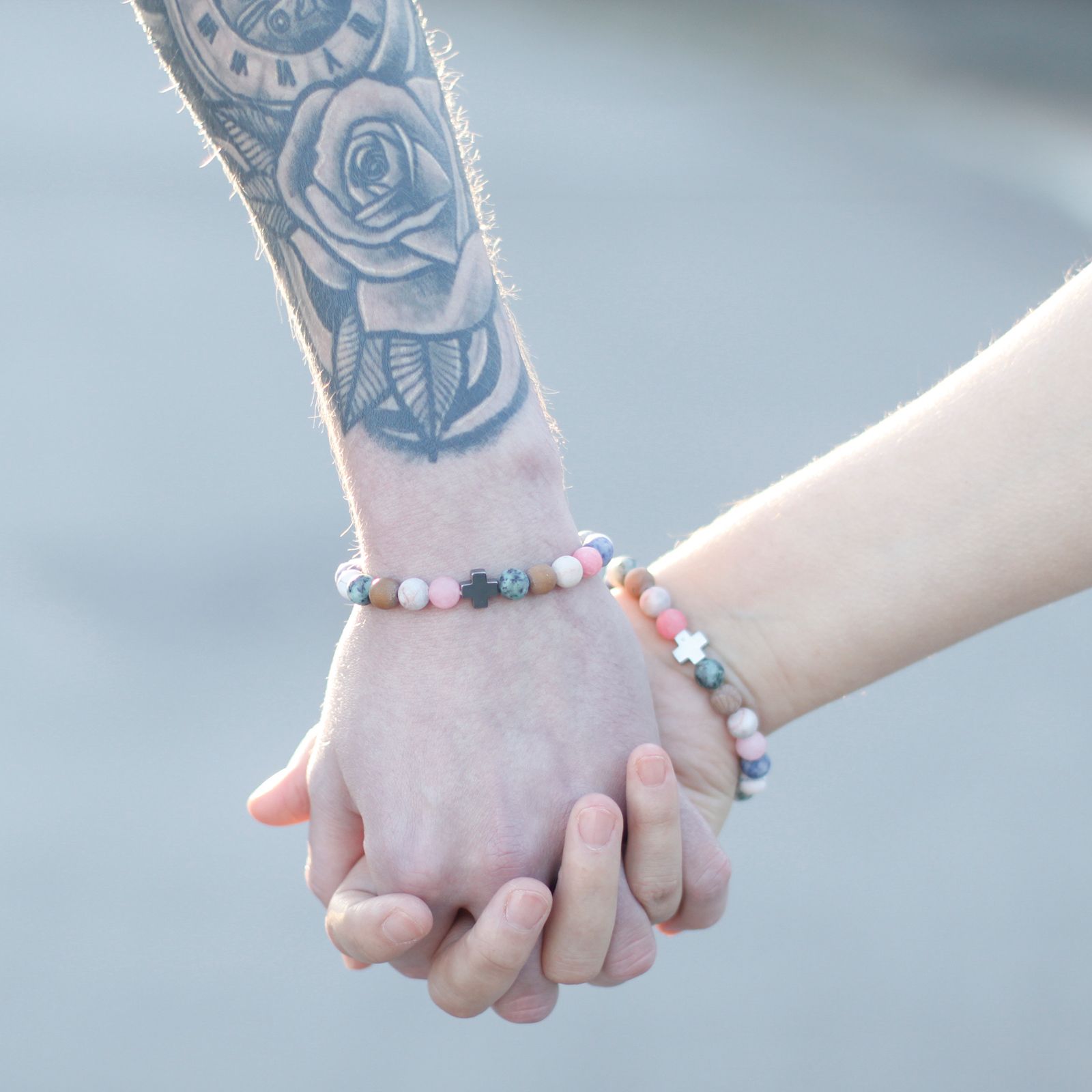 Set of 2 Gemstones Friendship Bracelets - Love - Amethyst & Rose Quartz - Image 7