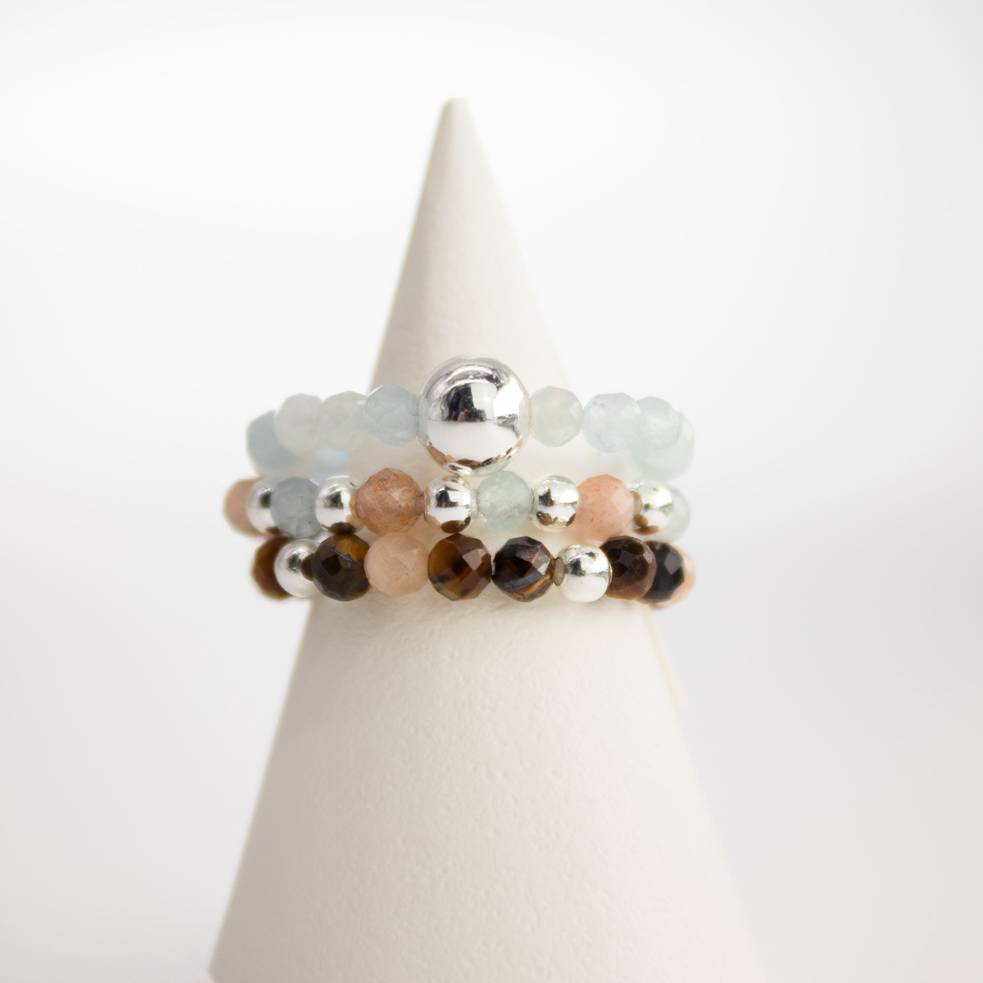 Nymph Spirit Gemstone Ring Set - Sea Sunset - Image 2