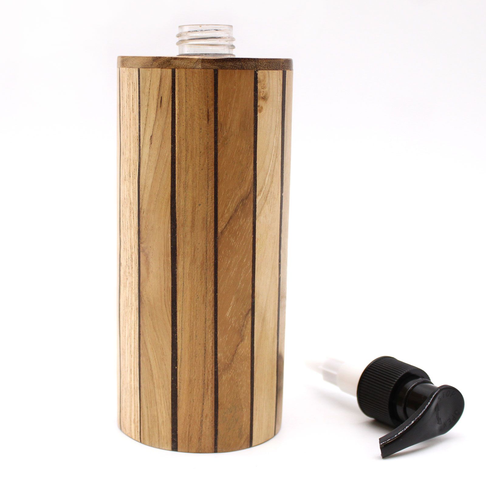 Natural Teakwood Soap Dispenser - Round - Image 4