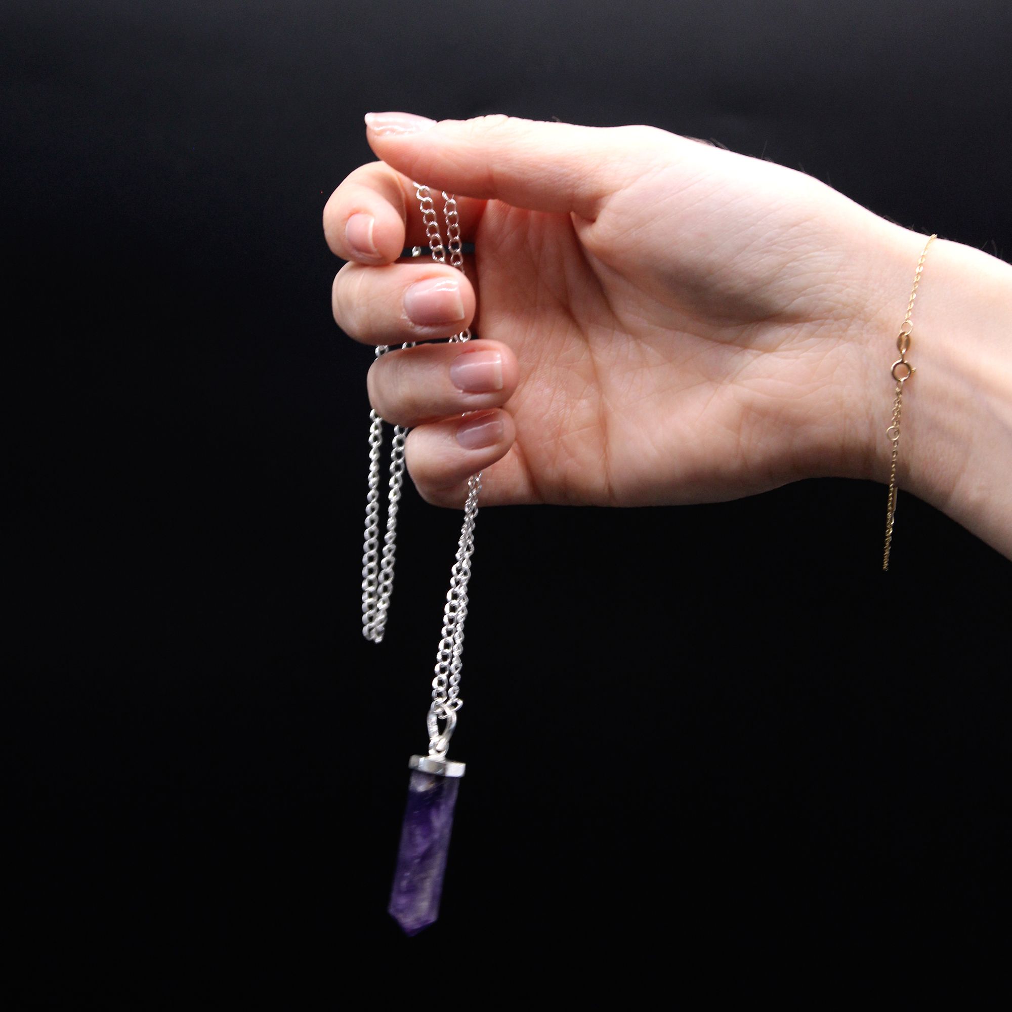 Gemstone Classic Point Pendant - Rock Quartz - Image 2
