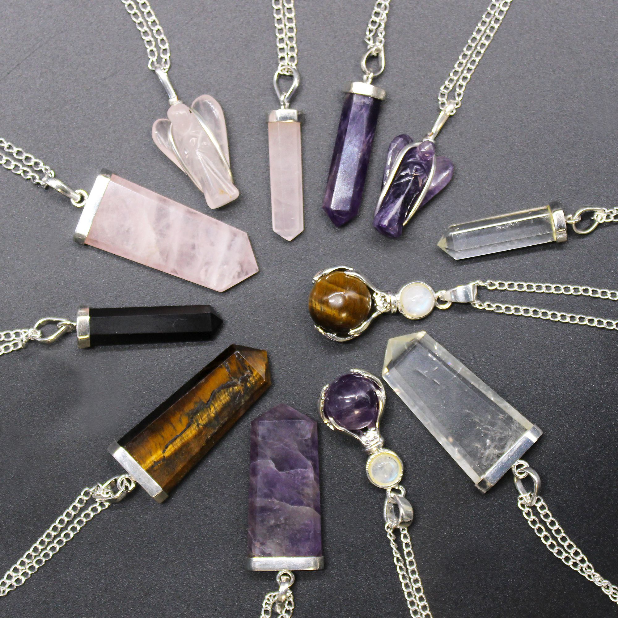 Gemstone Classic Point Pendant - Rock Quartz - Image 3