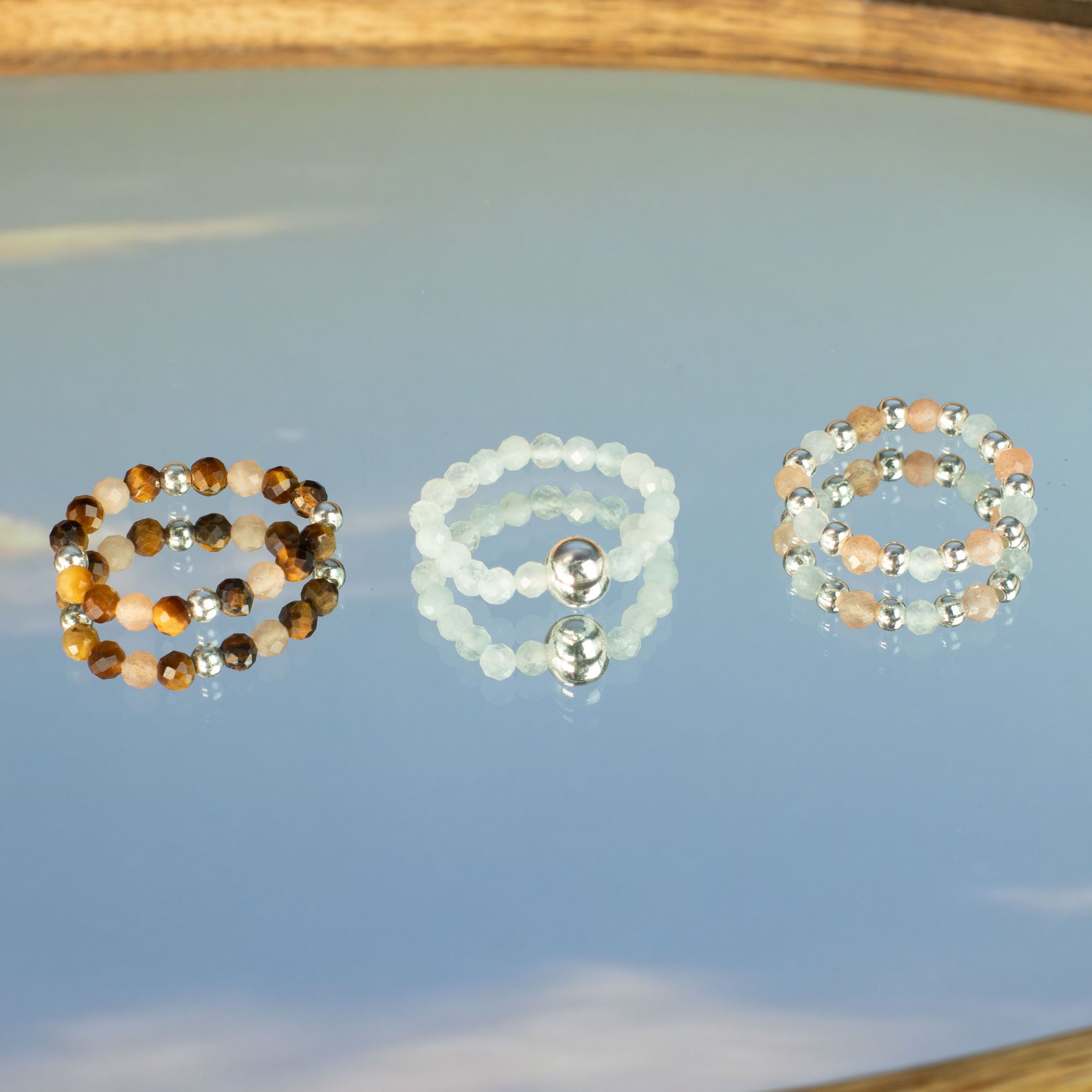 Nymph Spirit Gemstone Ring Set - Sea Sunset - Image 5