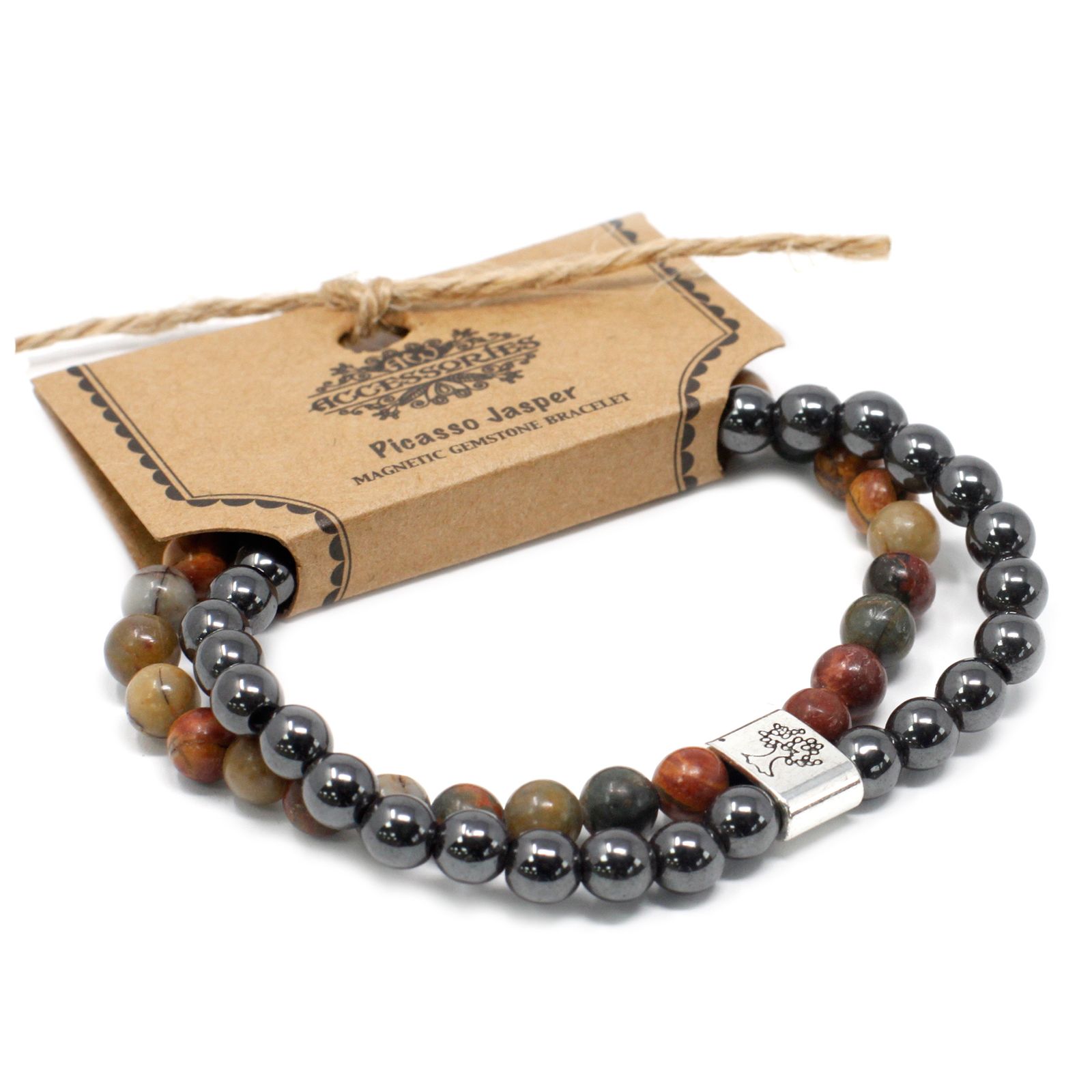 Magnetic Gemstone Bracelet - Picasso Jasper - Image 2