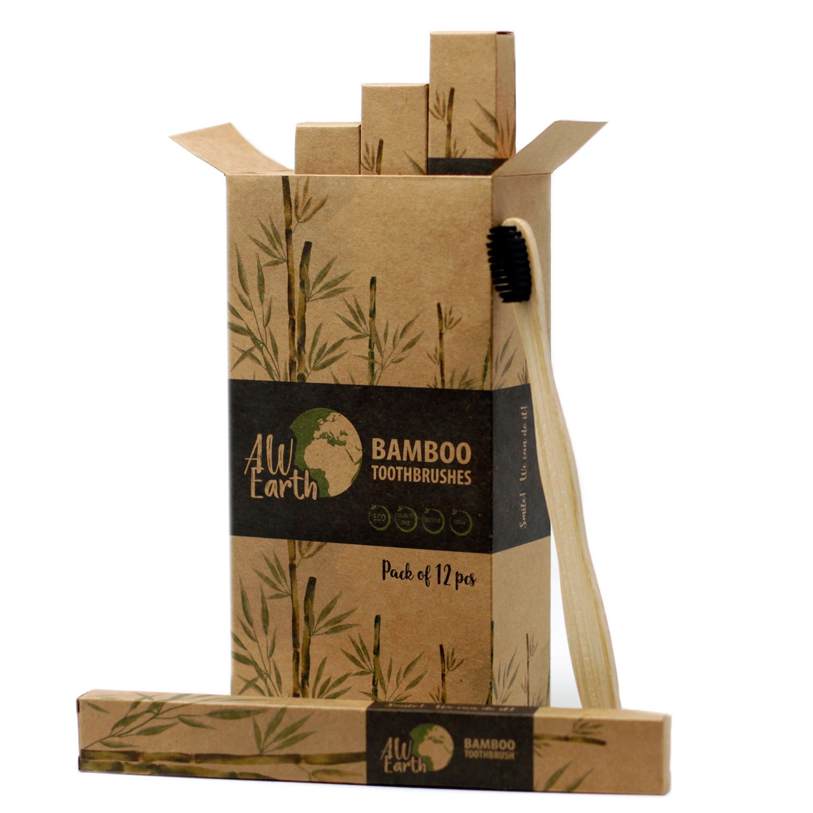Bamboo Toothbrush - Charcoal Medium Soft - Image 2