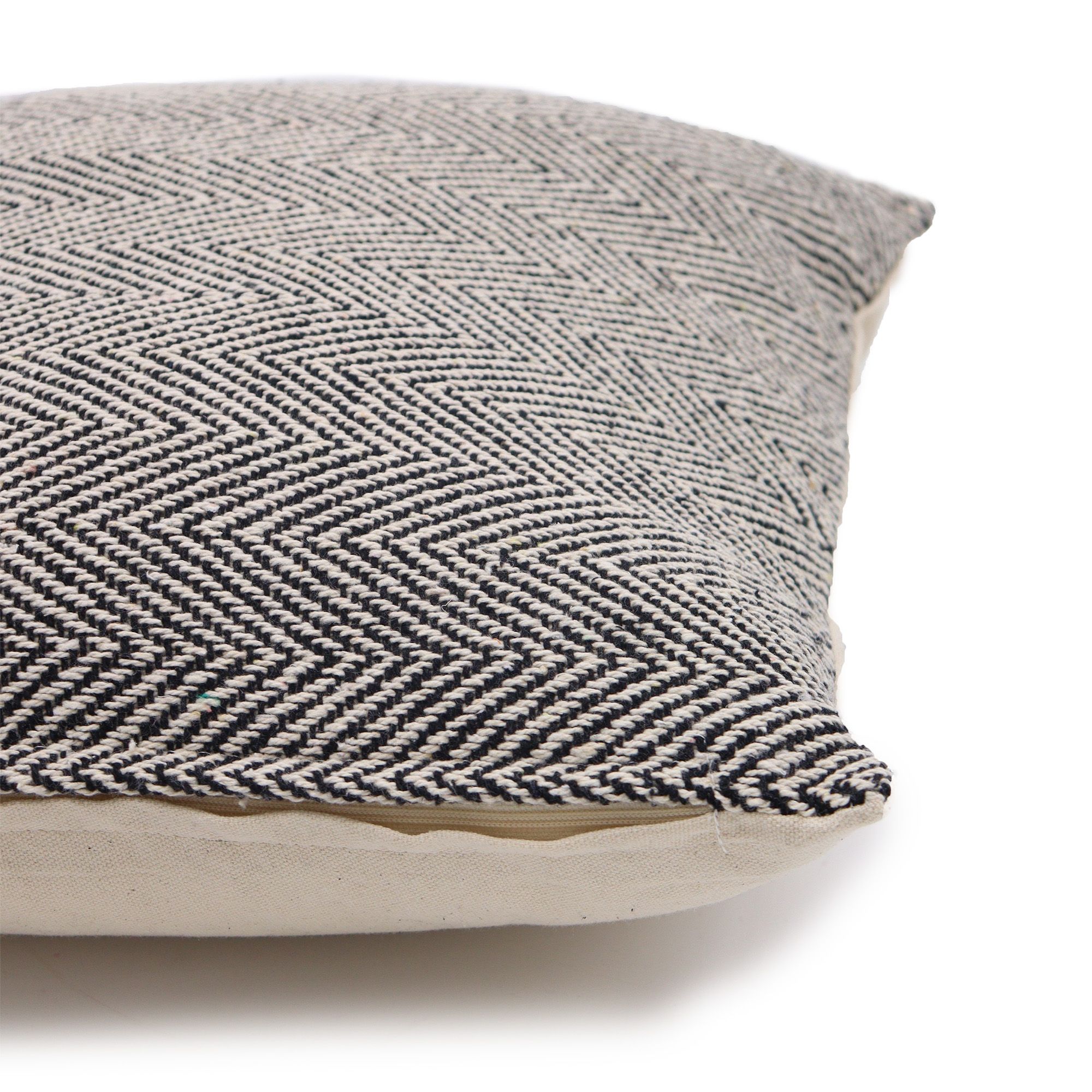 Classic Cushion Cover - Herringbone Fine Grey - 40x40cm - Image 5