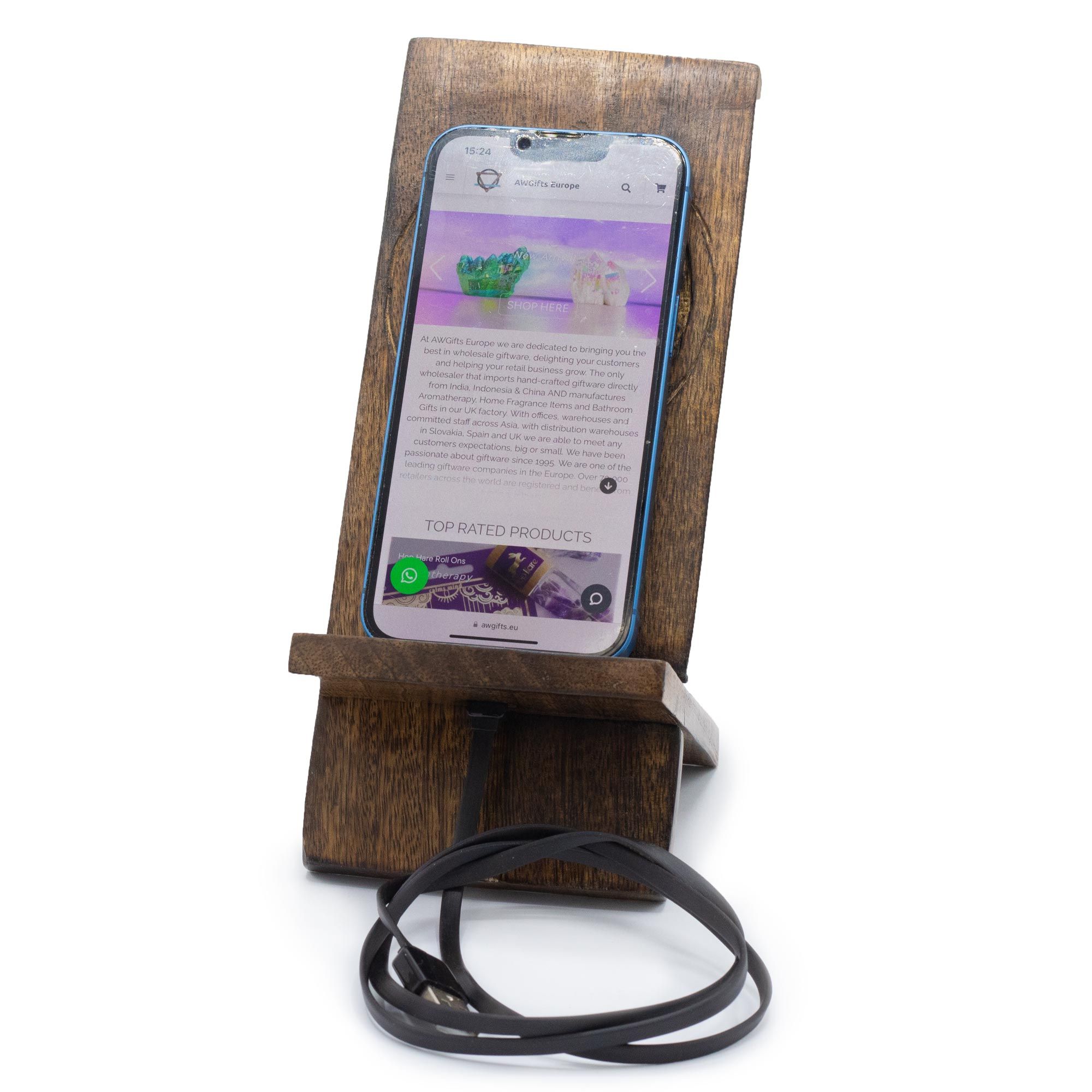 Wooden Carved Phone Stand - Tree of Life - Image 2