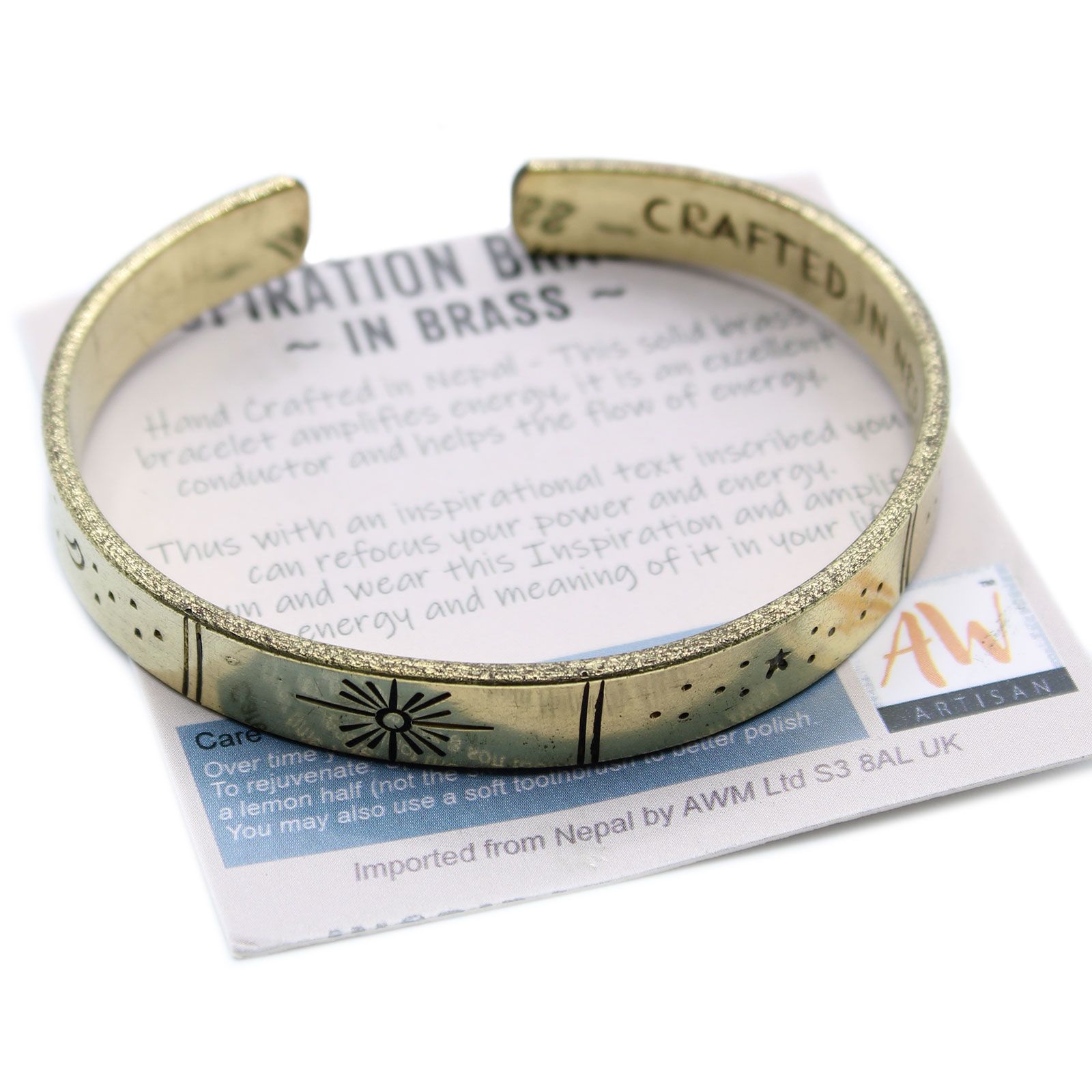 Inspiration Bracelet - Brass Snrise, Galaxy, Stars, Earth - Image 4