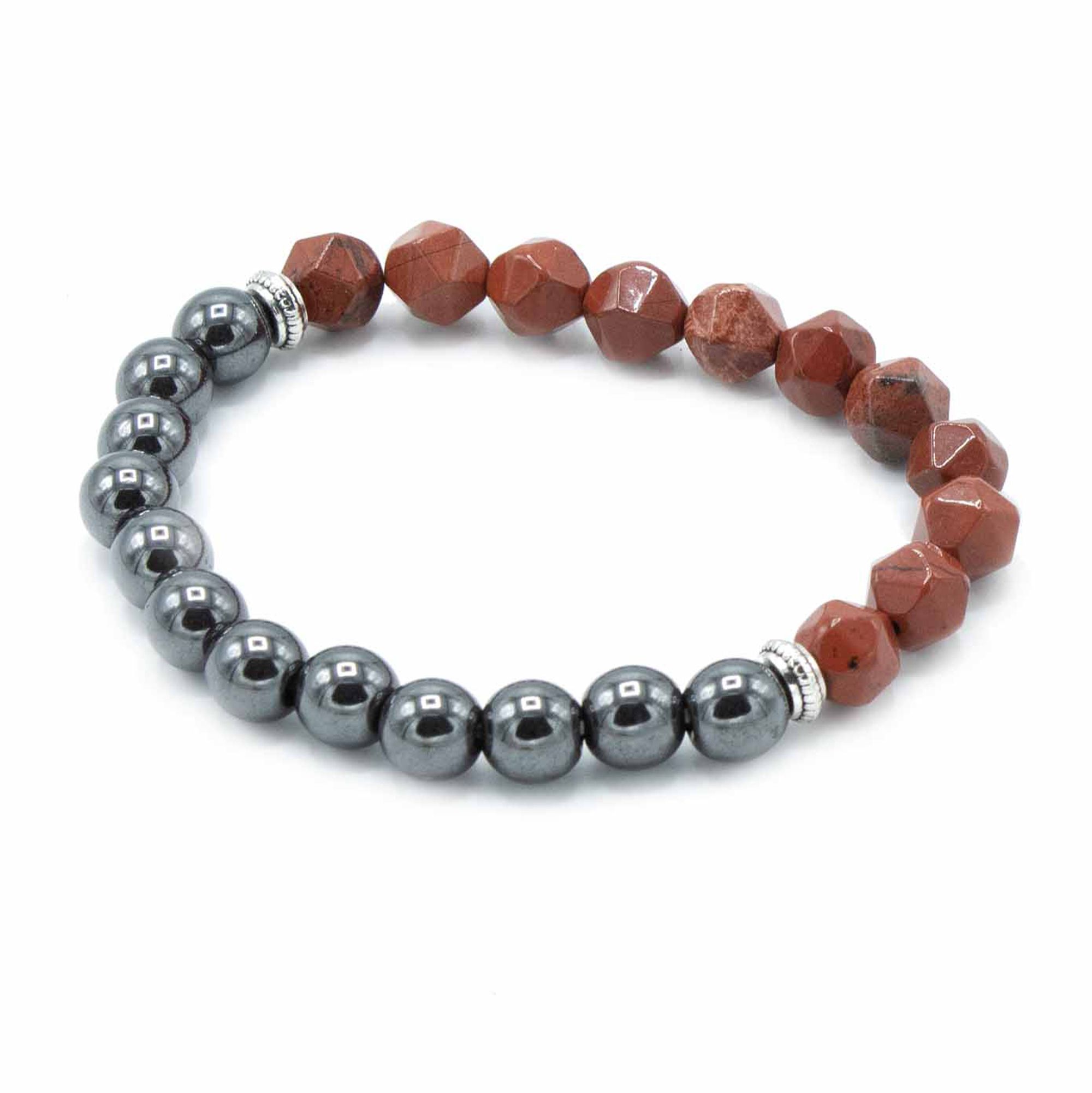 Faceted Gemstone Bracelet - Magnetic Red Jasper - Image 2