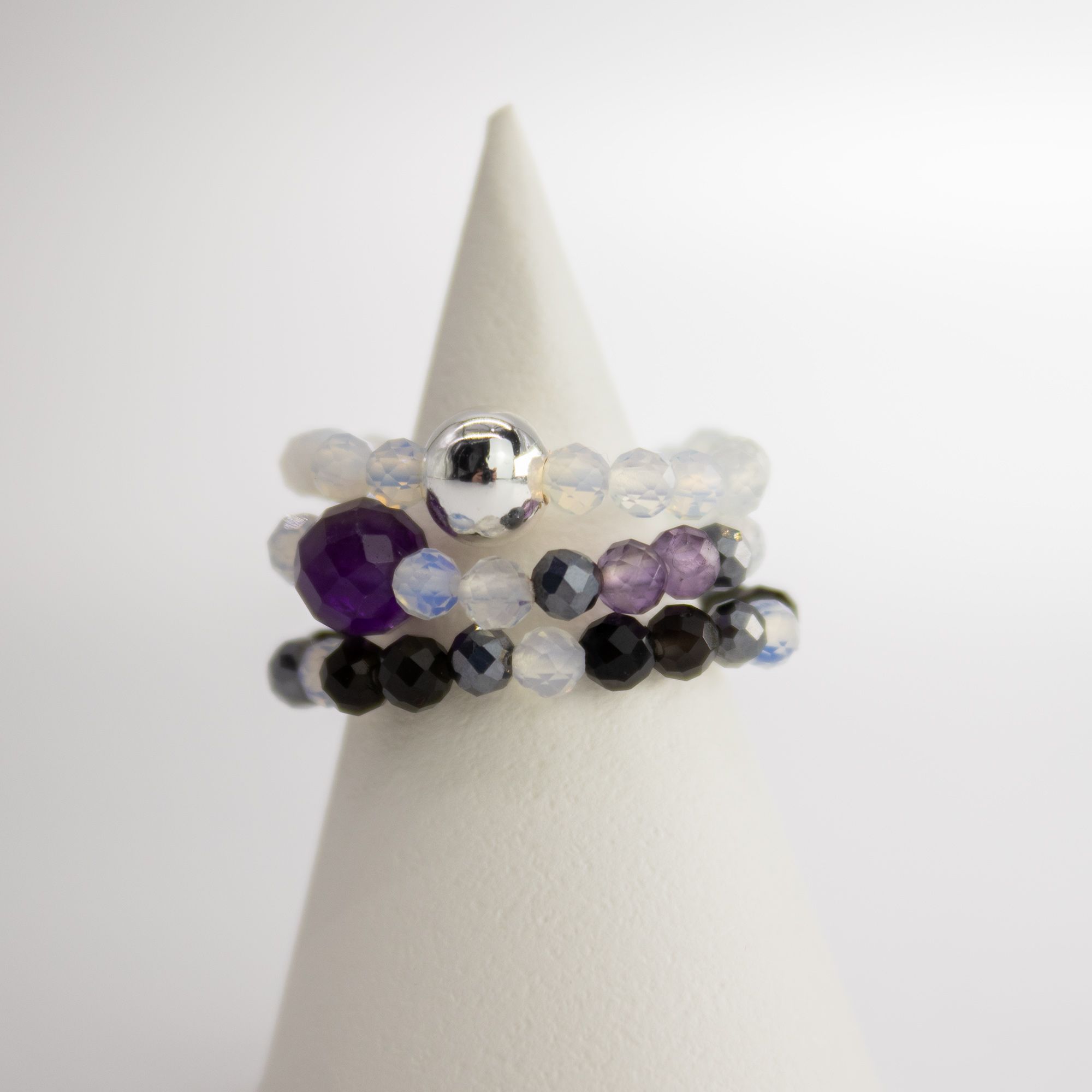 Nymph Spirit Gemstone Ring Set - Full Moon - Image 6