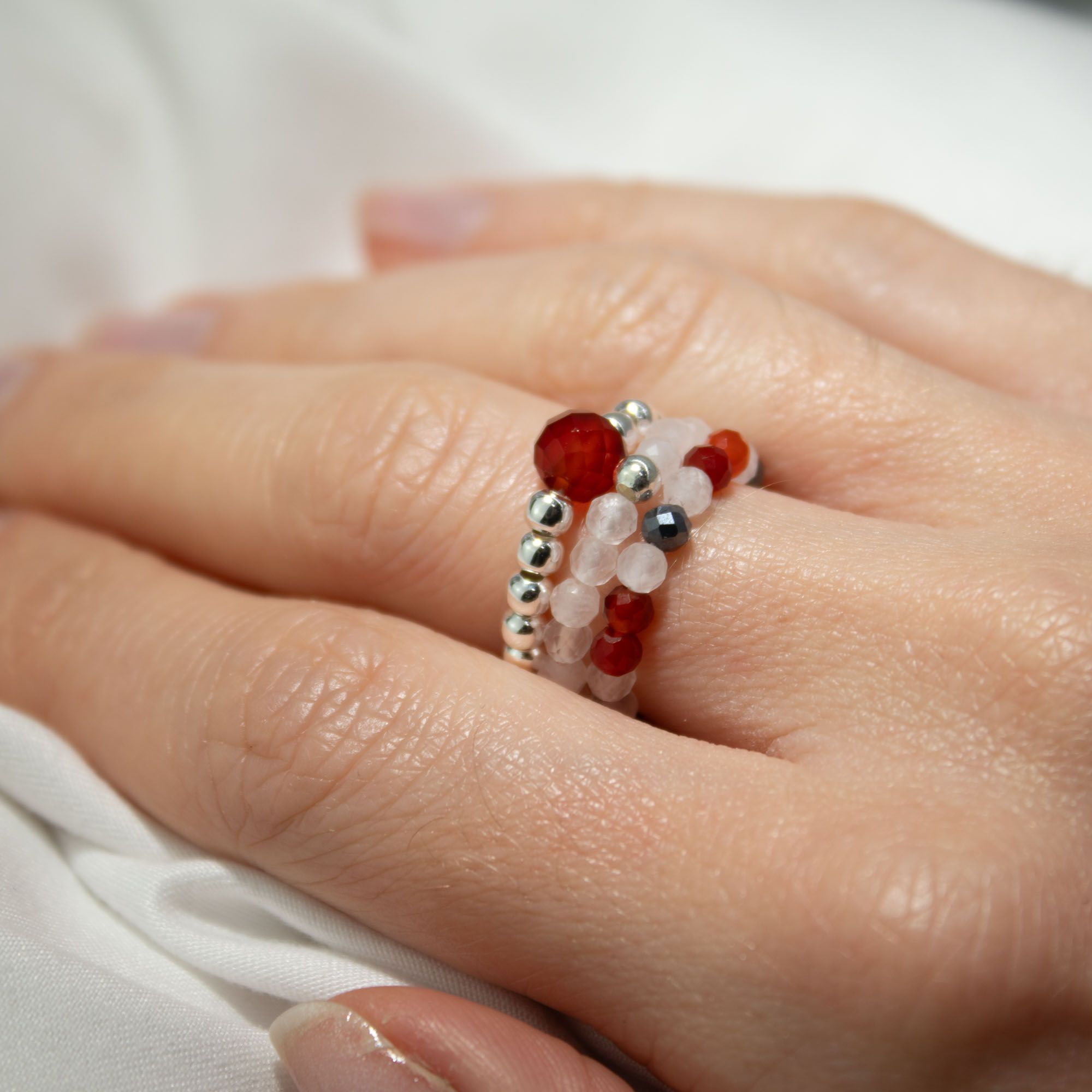 Nymph Spirit Gemstone Ring Set - Love & Flame - Image 3