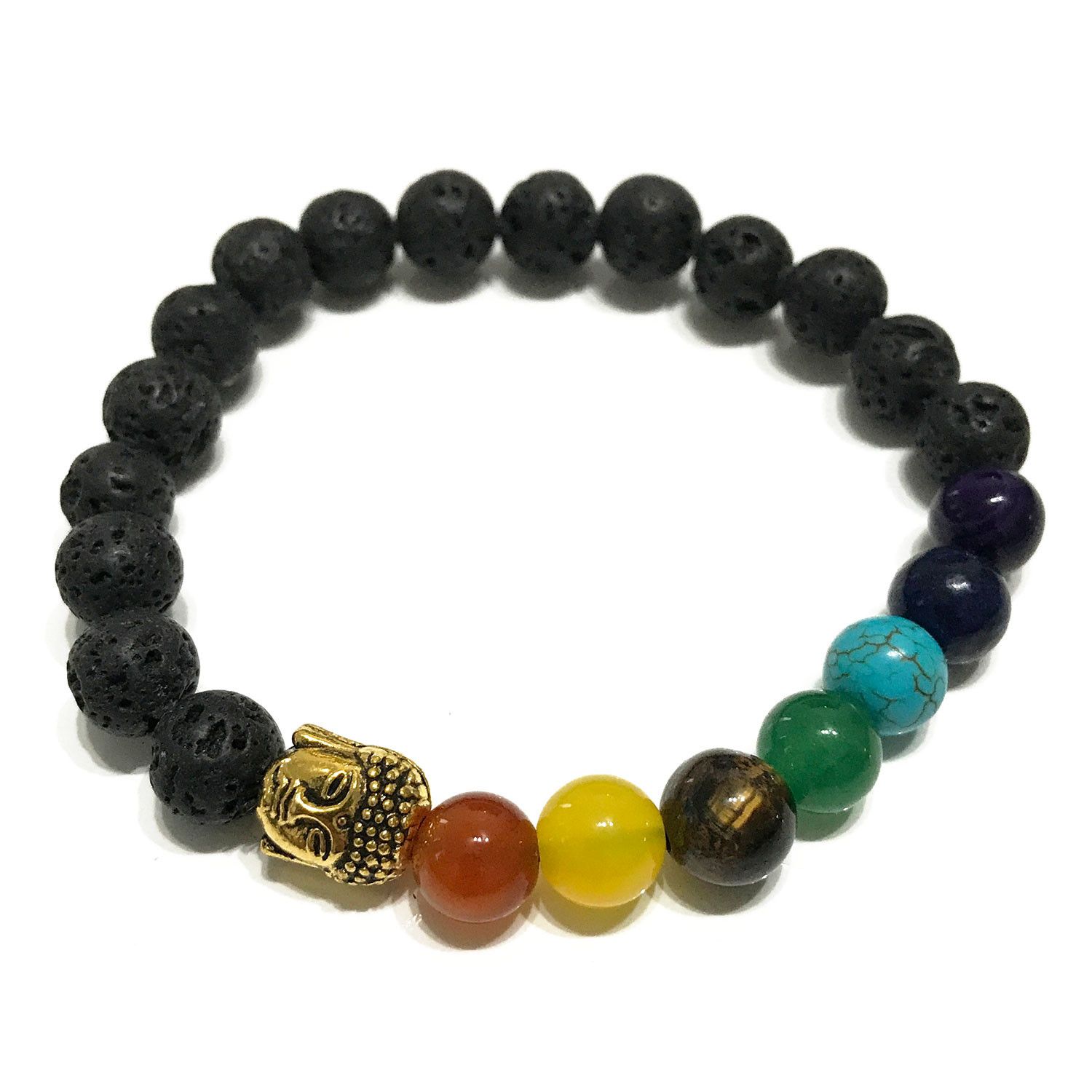 Lava Stone Bracelet - Buddha Chakra - Image 2