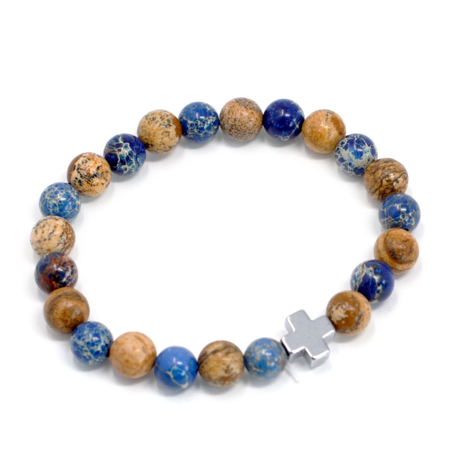 Set of 2 Gemstones Friendship Bracelets - Support - Sodalite & Picture Stone - Image 2