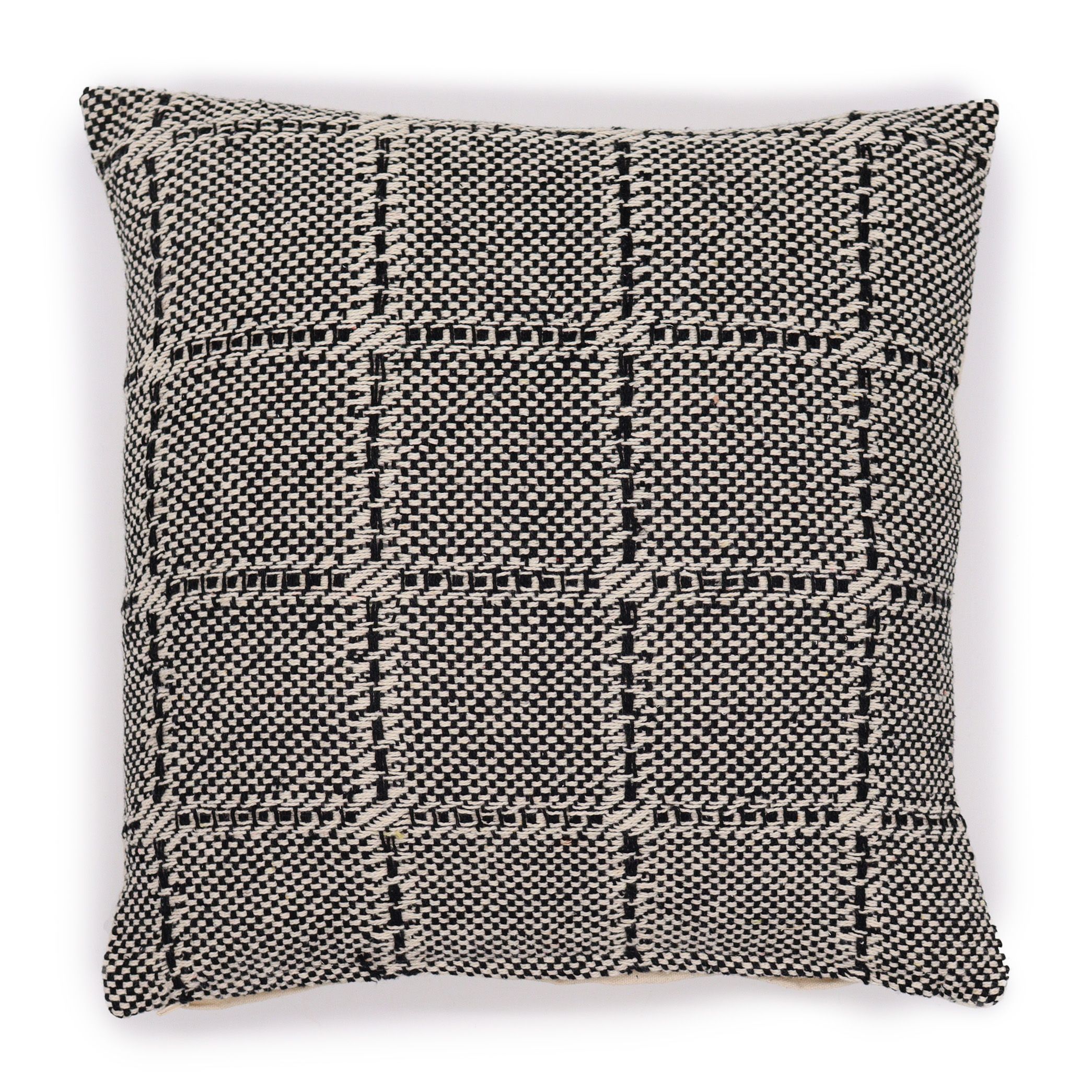 Classic Cushion Cover - Squares Grey - 40x40cm - Image 4