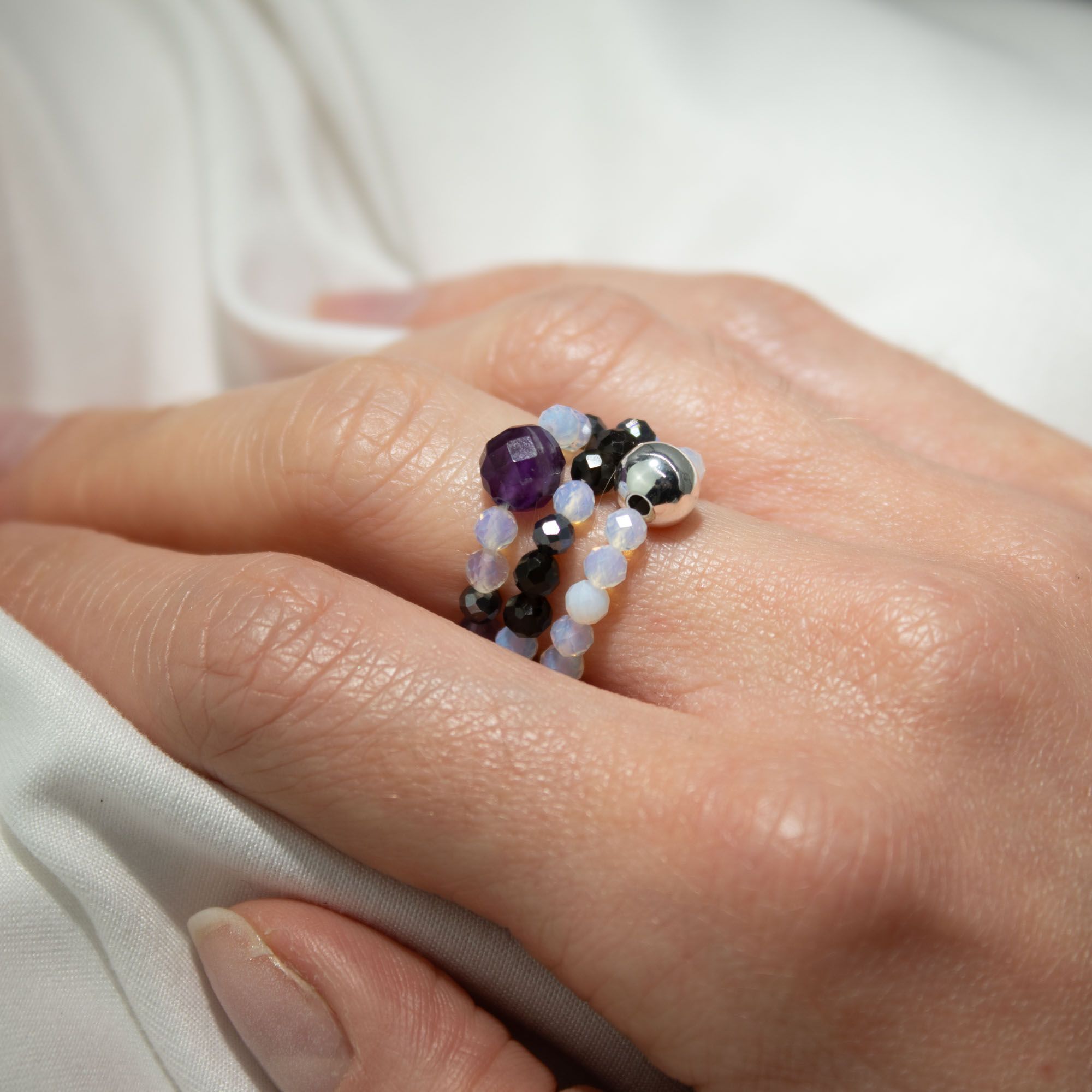 Nymph Spirit Gemstone Ring Set - Full Moon - Image 8