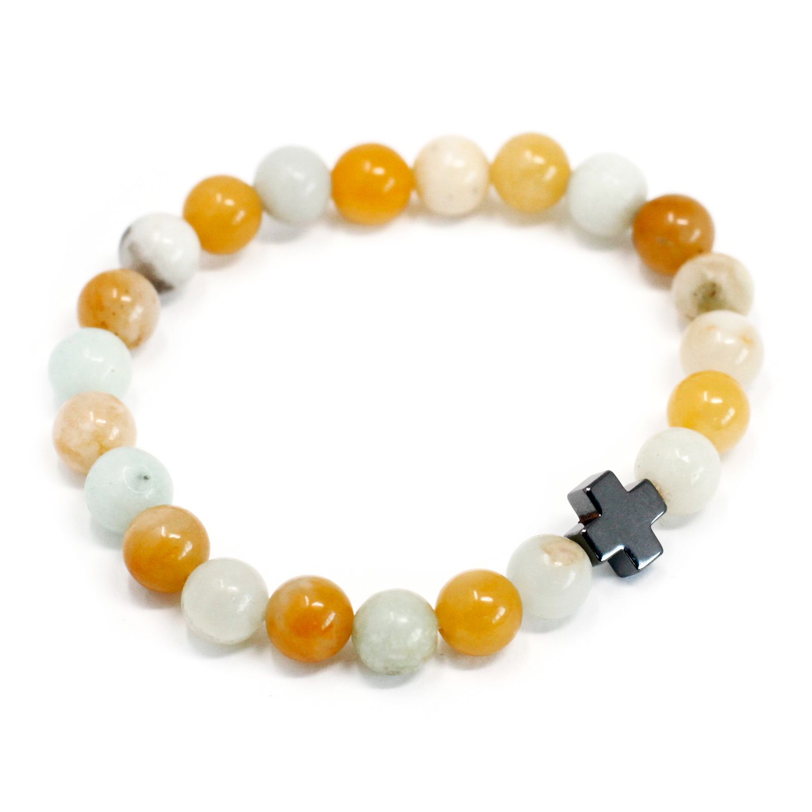 Set of 2 Gemstones Friendship Bracelets - Loyalty - Amazonite & Yellow Jasper - Image 11