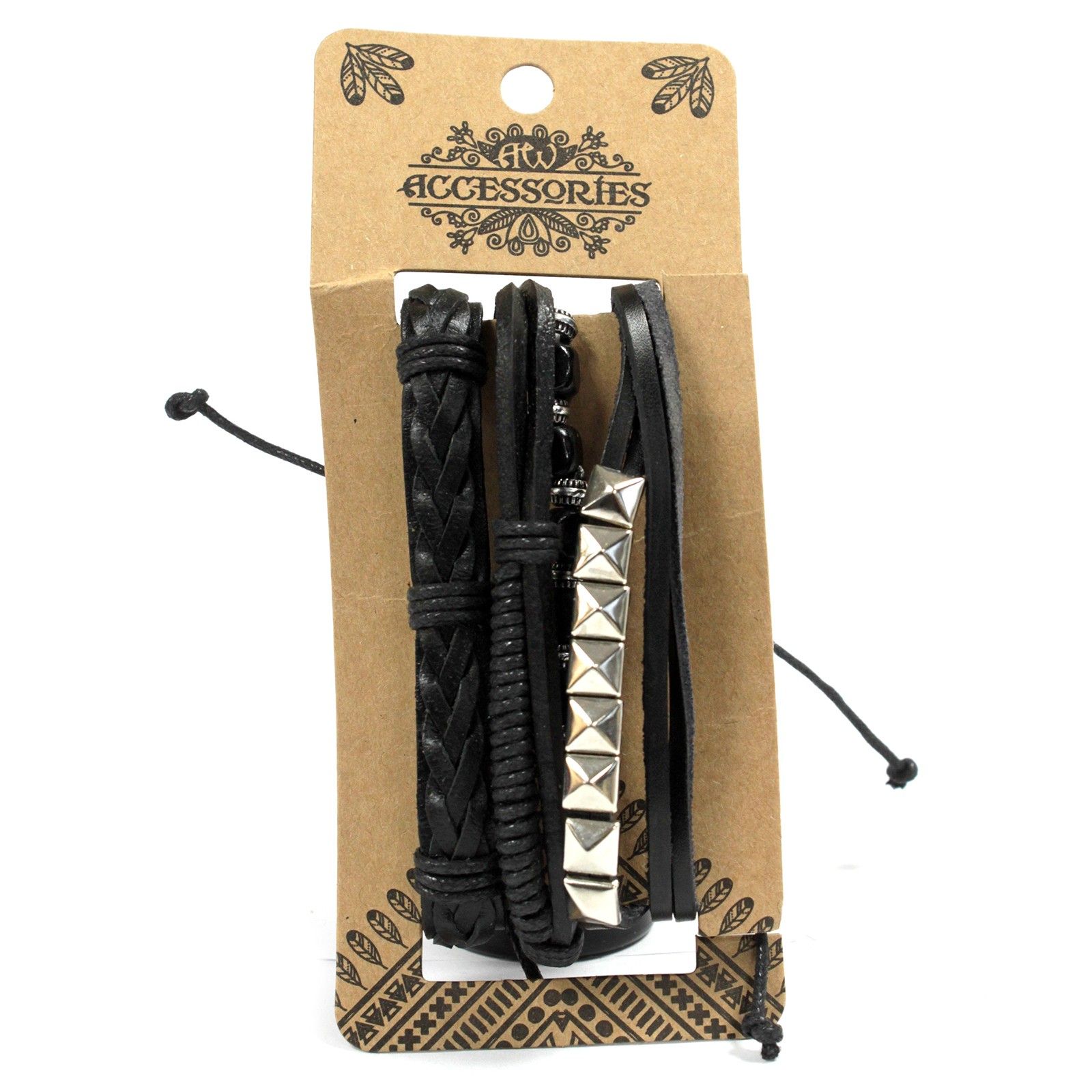 Mens Bracelet Sets - Black & Macho (asst) - Image 2