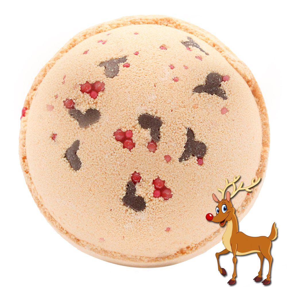 Reindeer and Red Nose Bath Bomb - Toffee & Caramel - Image 3