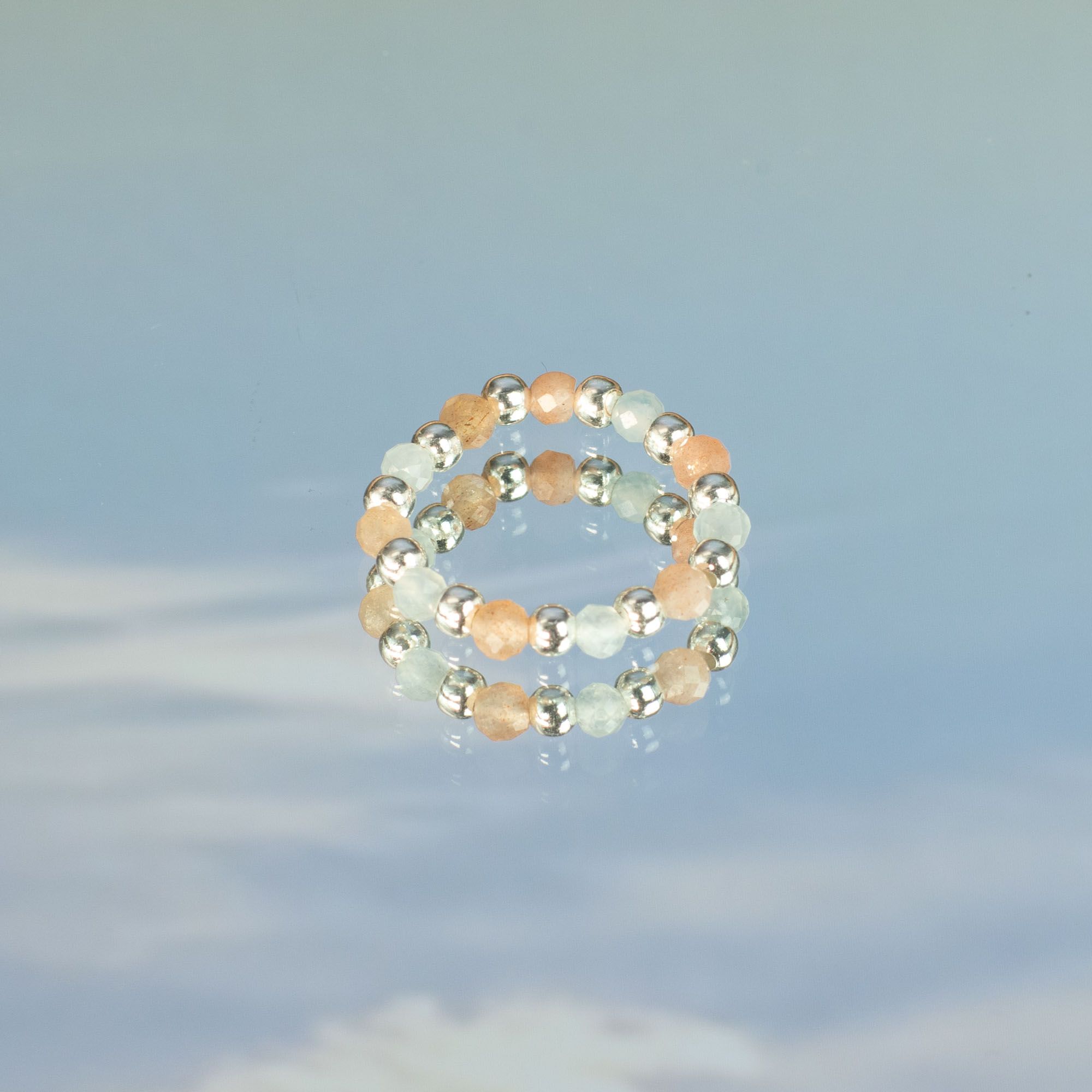 Nymph Spirit Gemstone Ring Set - Sea Sunset - Image 9