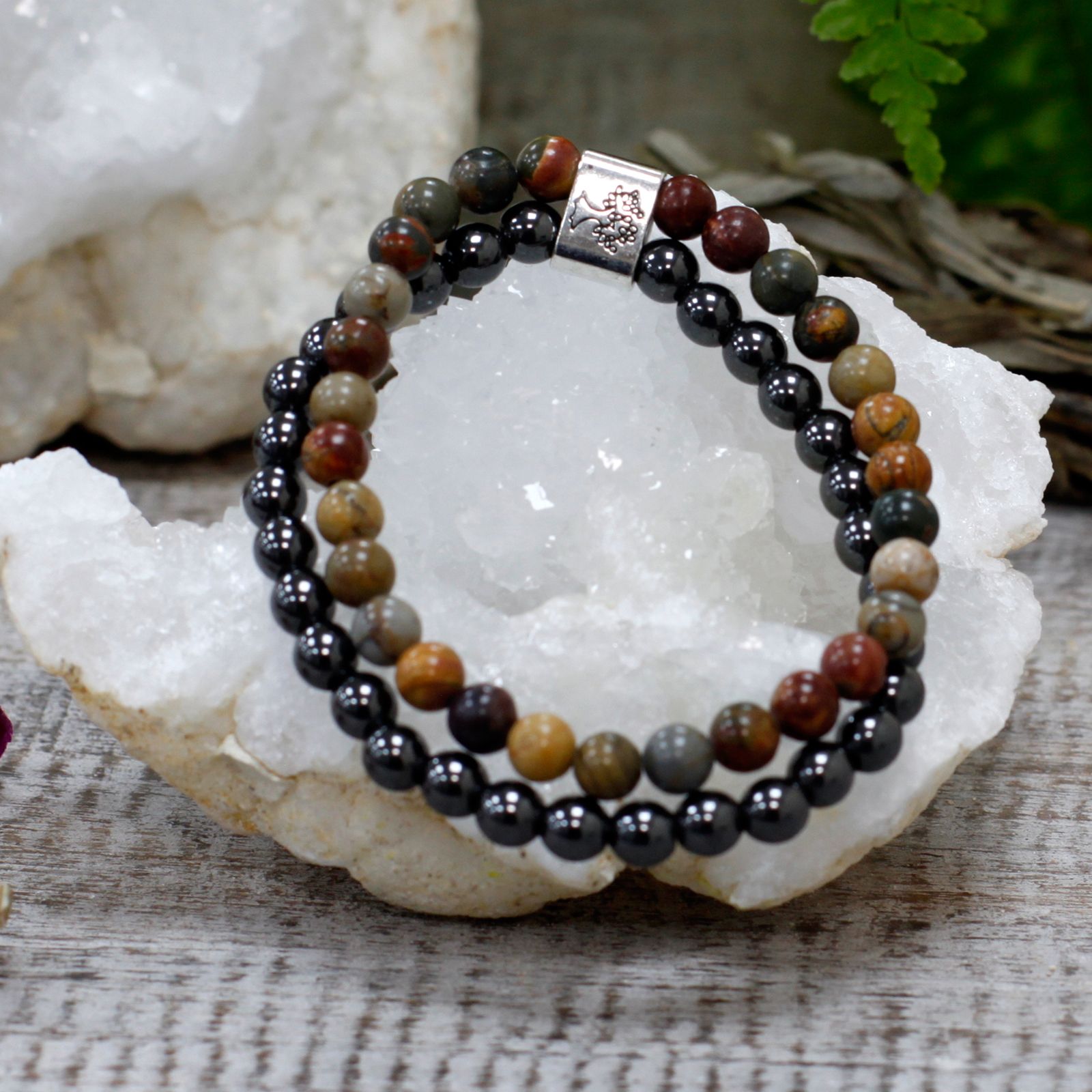 Magnetic Gemstone Bracelet - Picasso Jasper - Image 5
