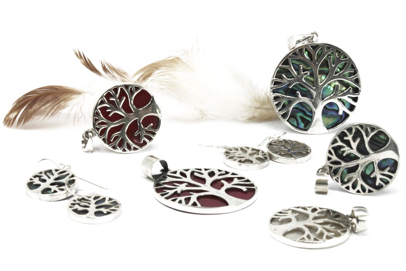 Tree of Life Silver Pendant 22mm - Coral Effect - Image 4
