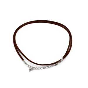 Faux Leather Pendant Cord - 2.5mm x 55cm - Dark Brown A010