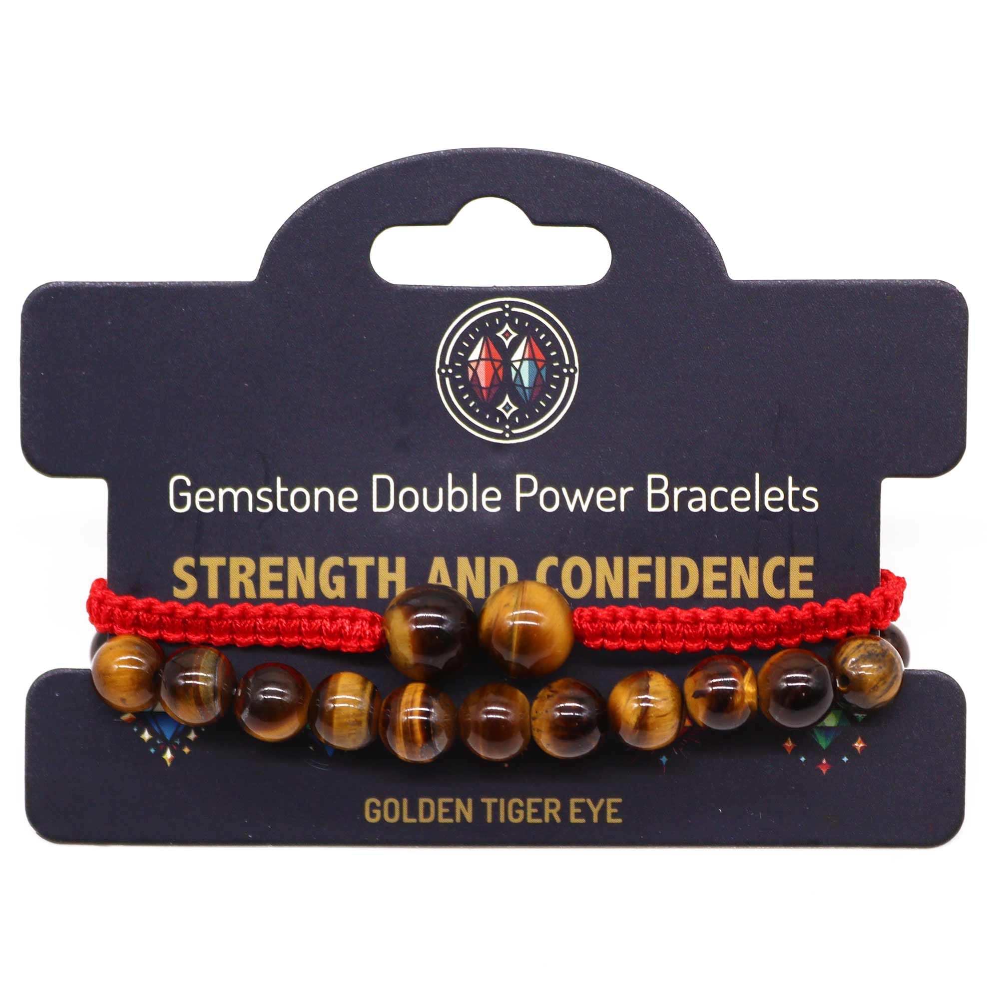 Gemstone Double Power Bracelets- Tiger Eye - Image 2