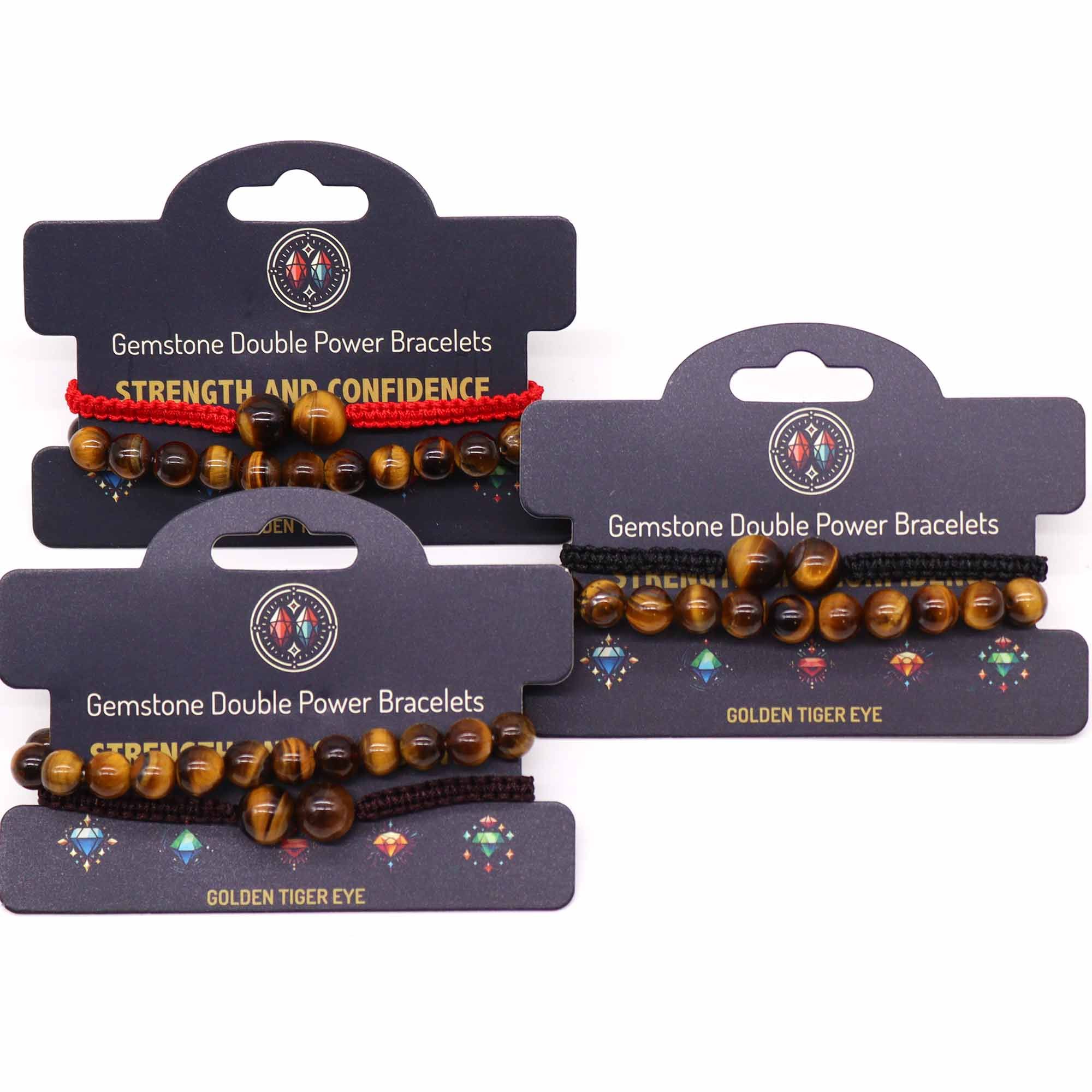 Gemstone Double Power Bracelets- Tiger Eye - Image 3