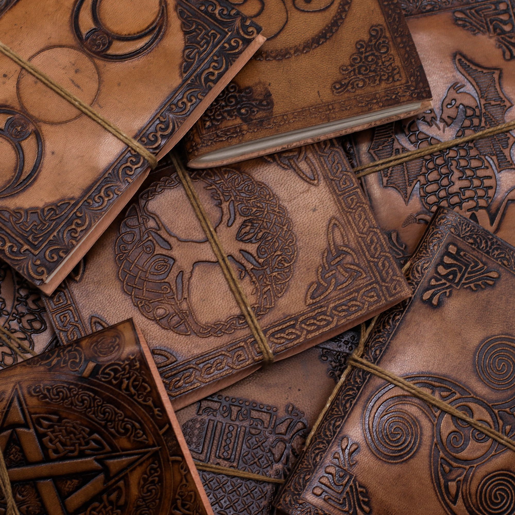 Assorted Esoteric Leather Notebooks - 15x11.5 cm - Image 4