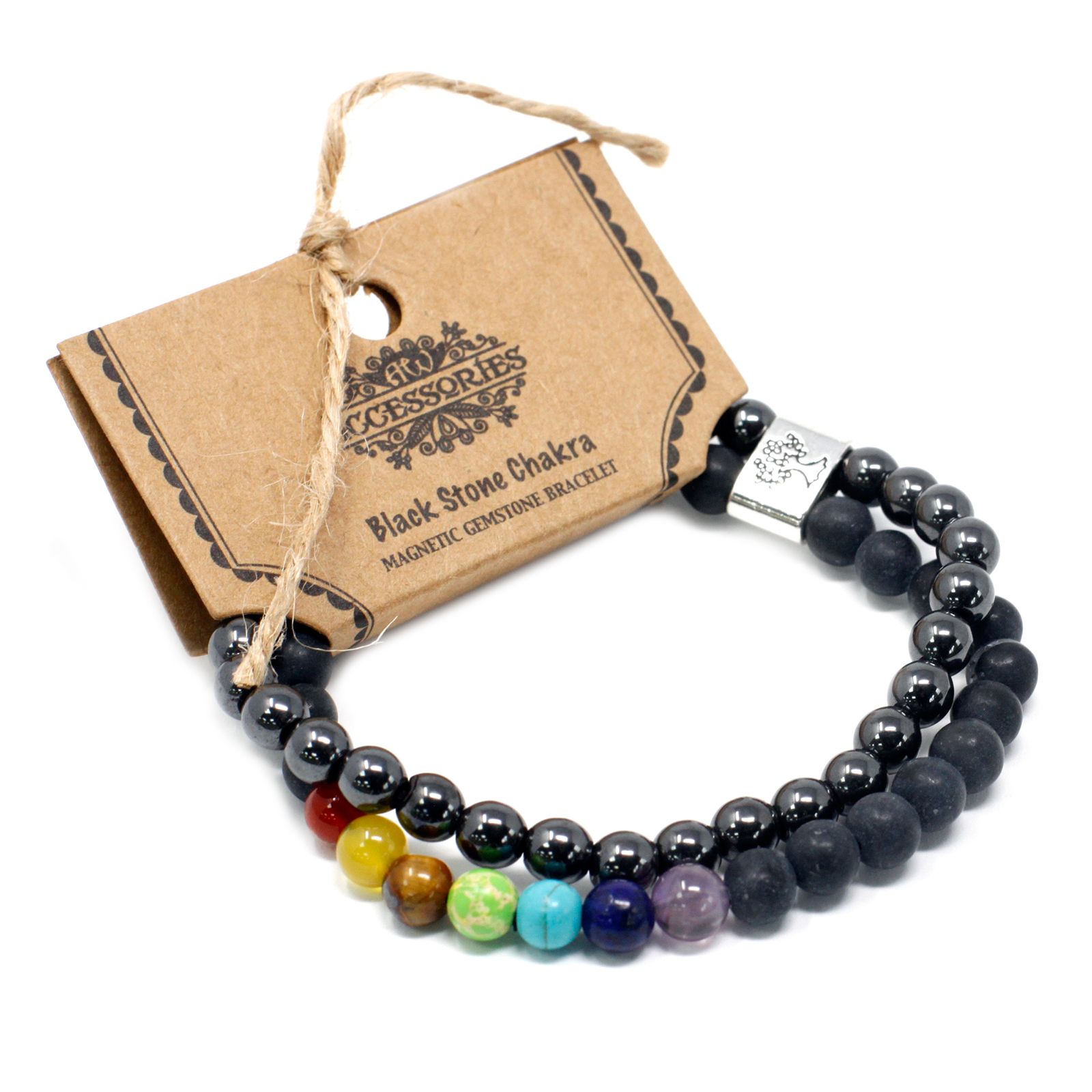 Magnetic Gemstone Bracelet - Black Stone Chakra - Image 2