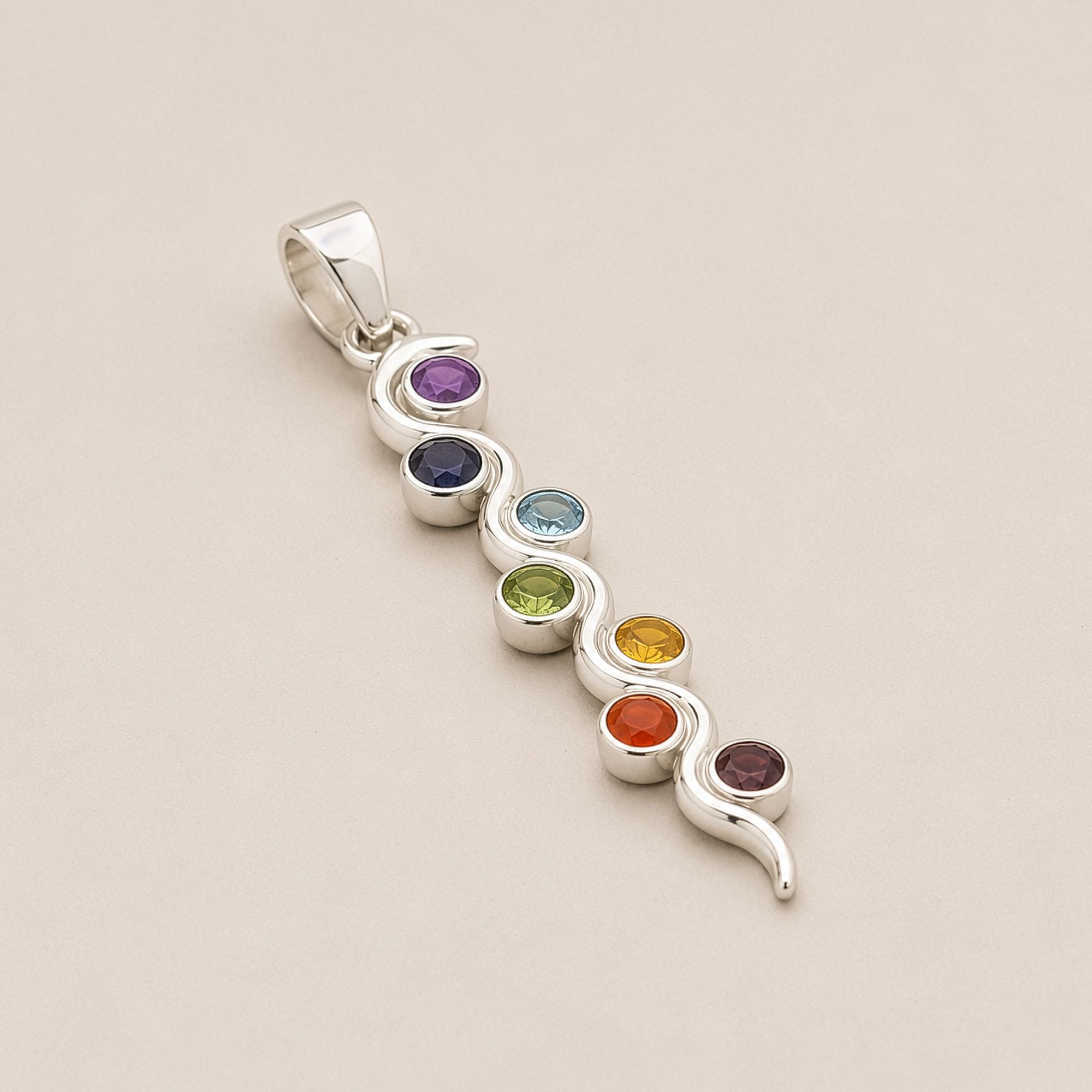 Indian Devotional Pendant - Silver Plated (45cm Cord)- Snake Chakra - Image 4