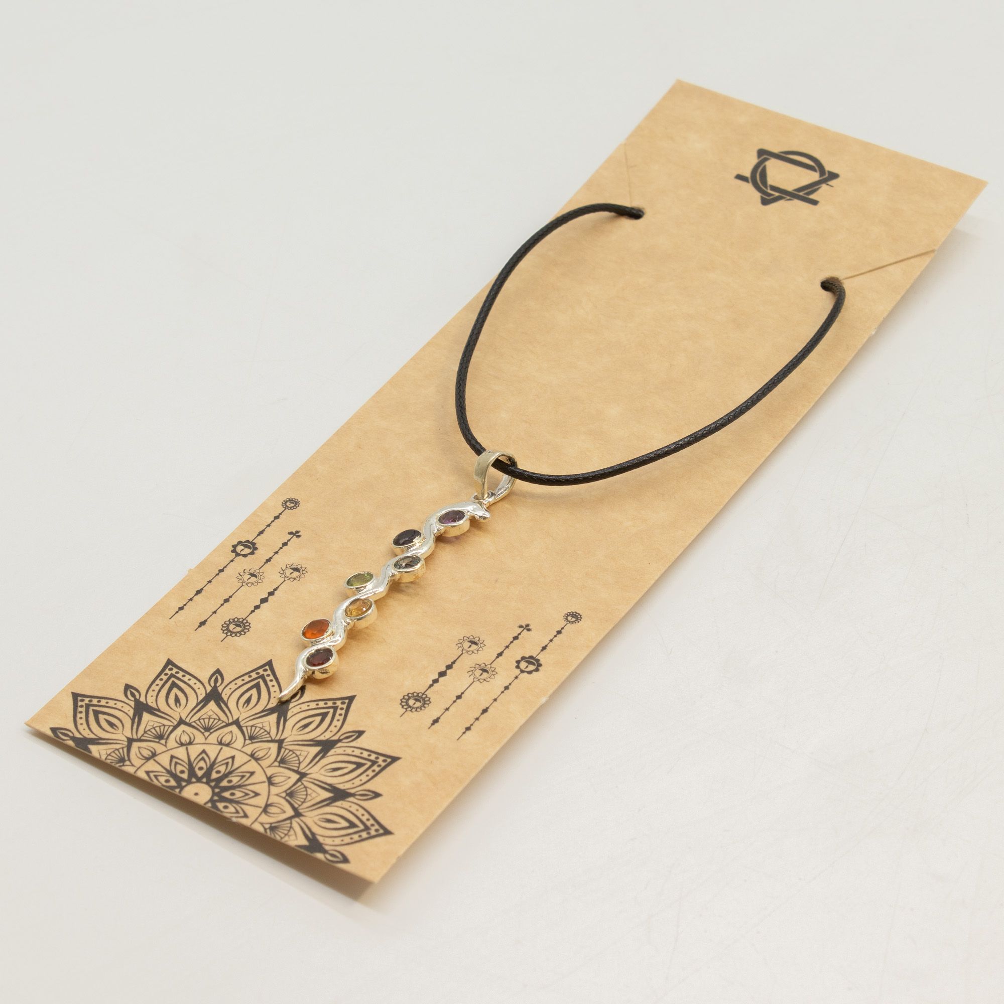 Indian Devotional Pendant - Silver Plated (45cm Cord)- Snake Chakra - Image 6