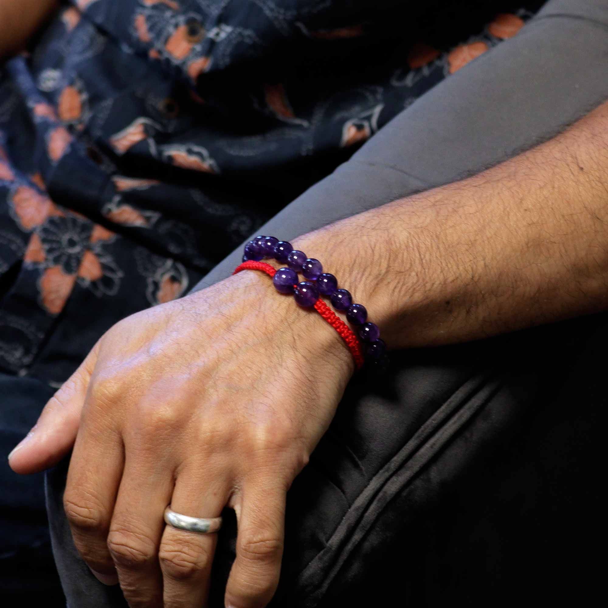Gemstone Double Power Bracelets- Amethyst - Image 3