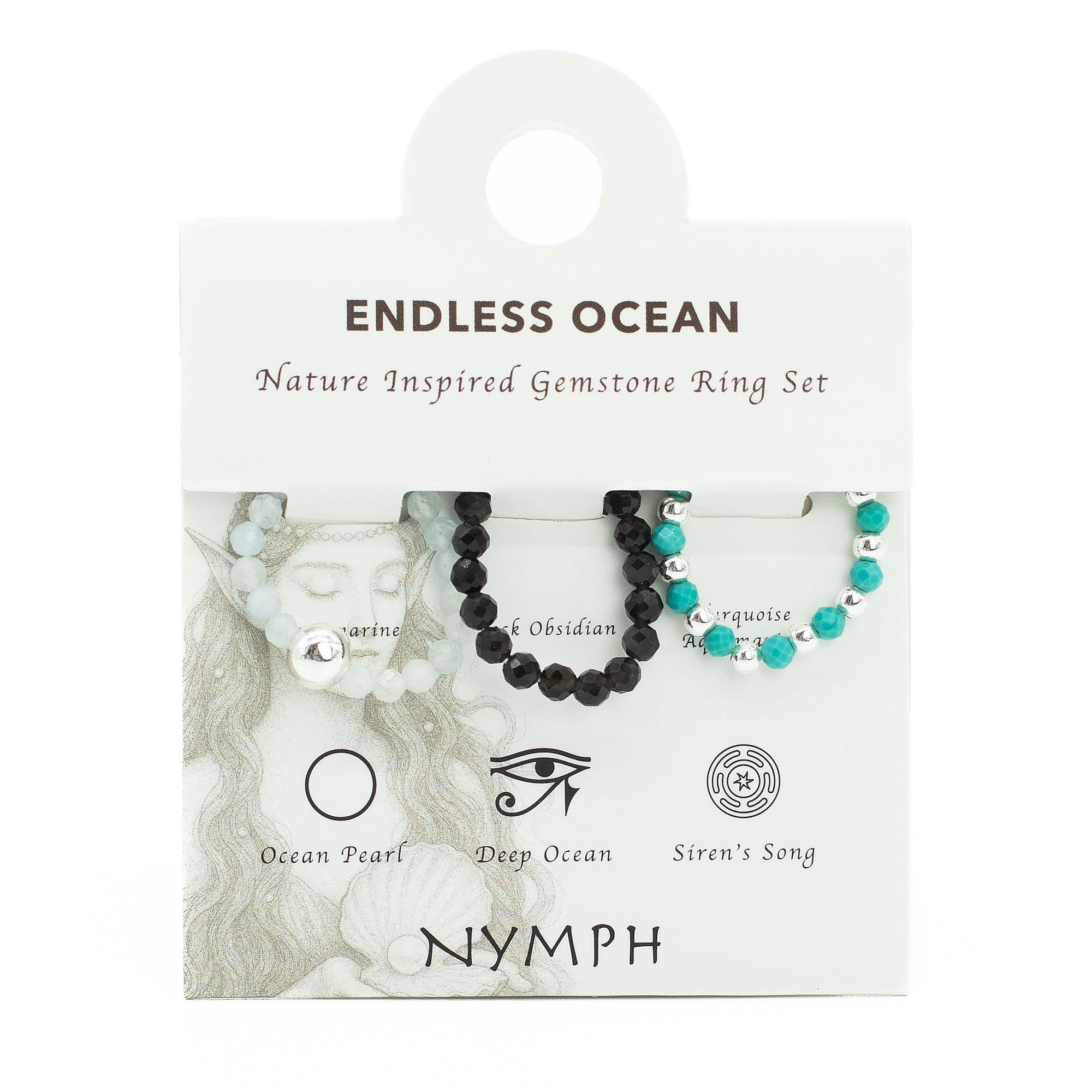 Nymph Spirit Gemstone Ring Set - Endless Ocean - Image 6