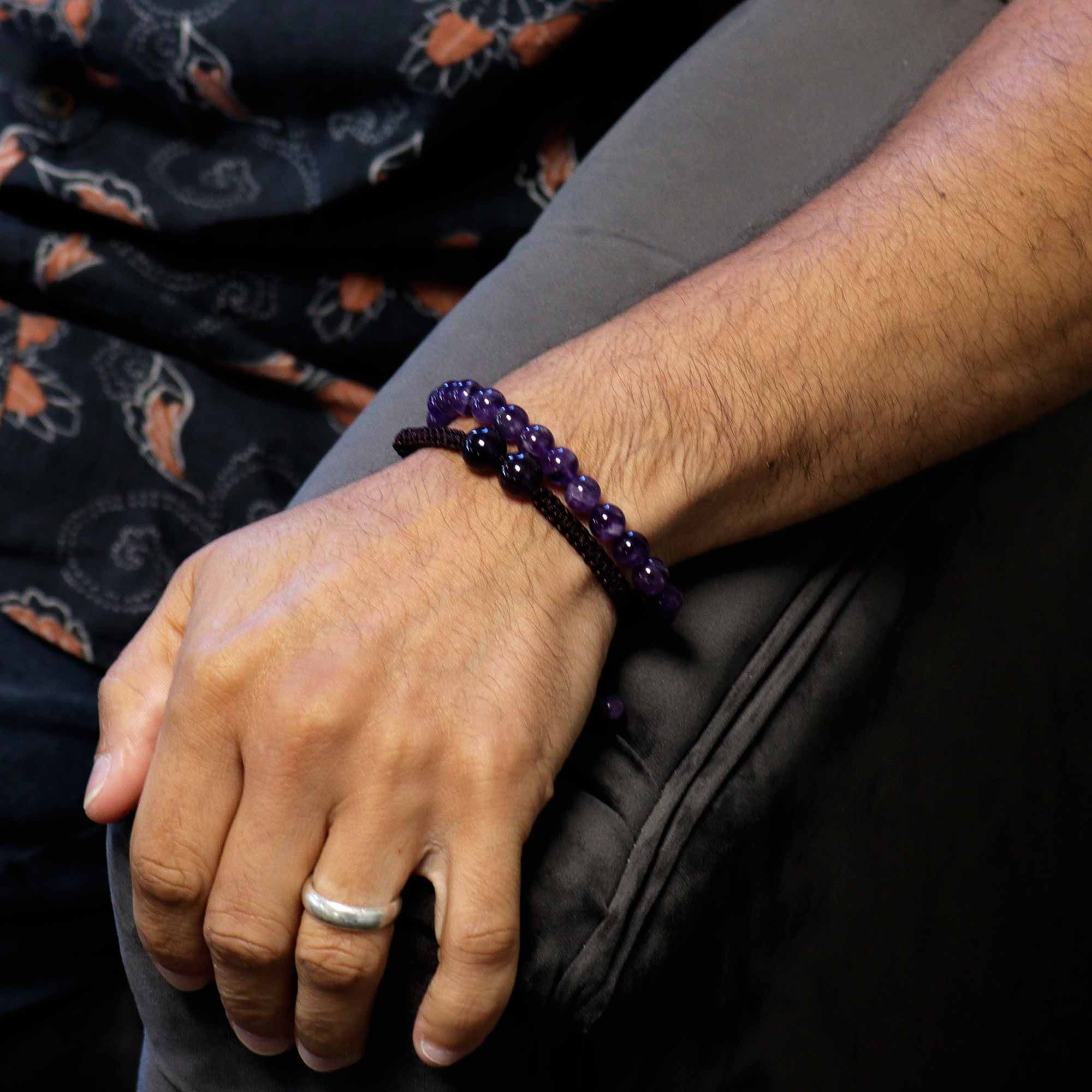 Gemstone Double Power Bracelets- Amethyst - Image 4