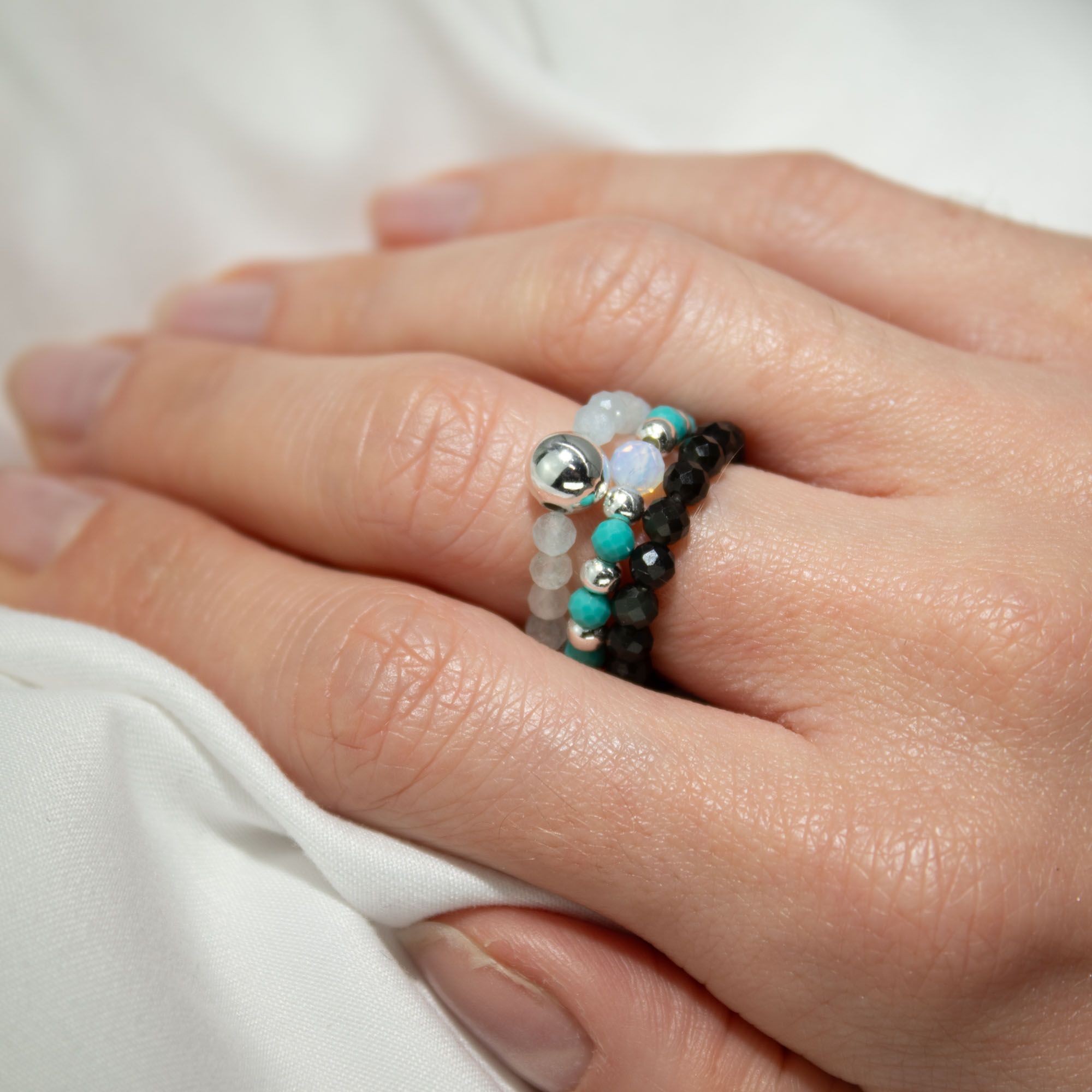 Nymph Spirit Gemstone Ring Set - Endless Ocean - Image 5