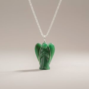 Gemstone Guardian Angel Pendant - Green Aventurine