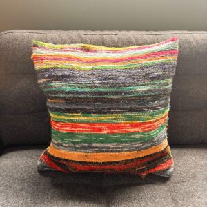 Rag Rug Cushion Covers - Natural Greens