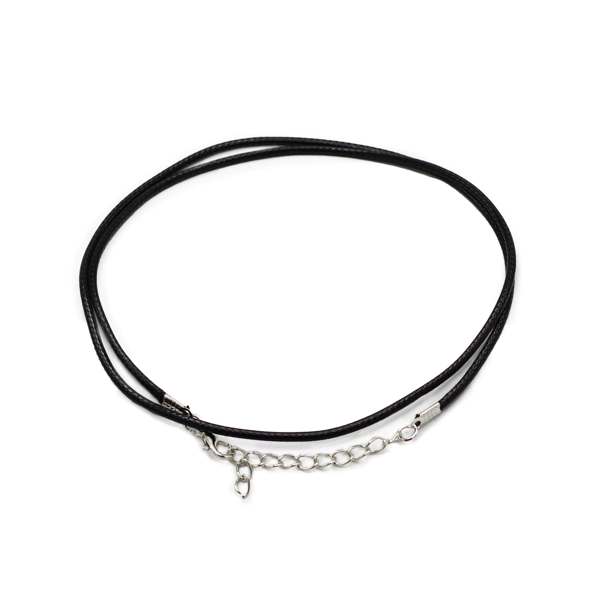 Waxed Pendant Cord - 2mm x 55cm - Black 101 - Image 2