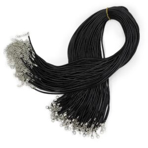 Waxed Pendant Cord -  2mm x 55cm - Black 101