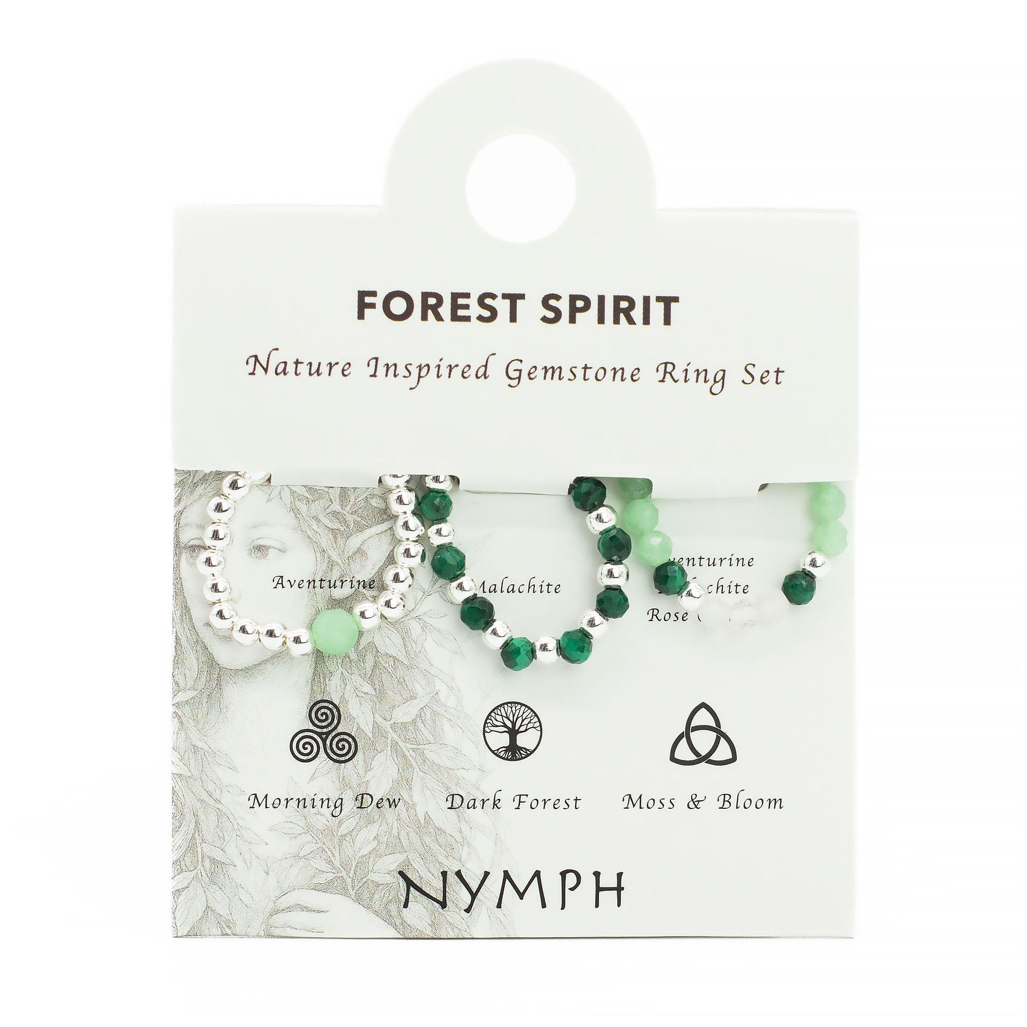 Nymph Spirit Gemstone Ring Set - Forest Spirit - Image 3