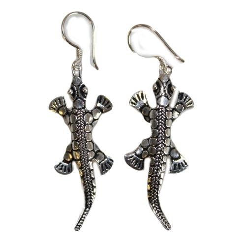 Silver Earrings - Lizards - Image 2