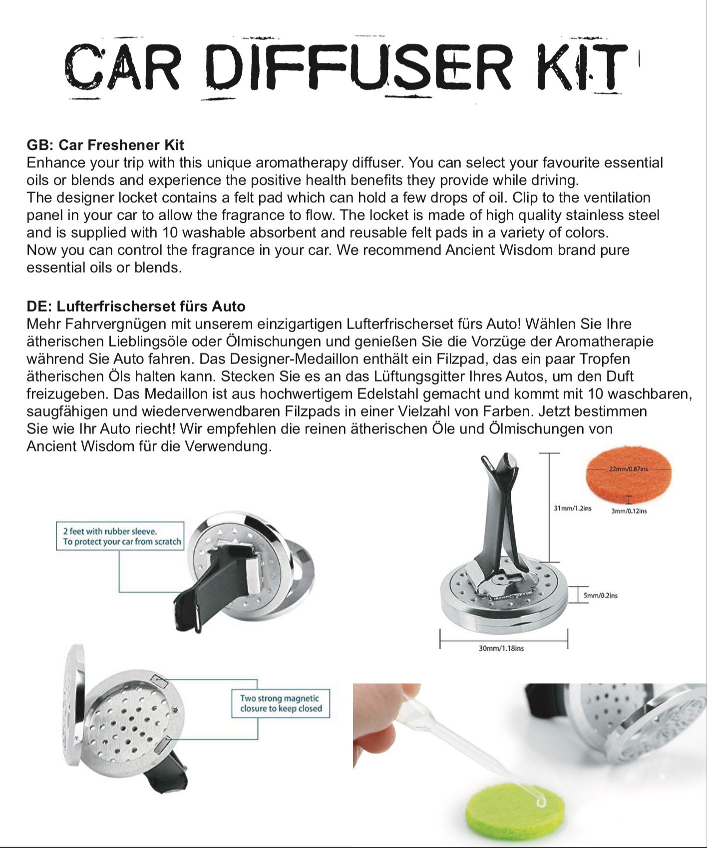 Car Diffuser Kit - Guardian Angel - 30mm - Image 7