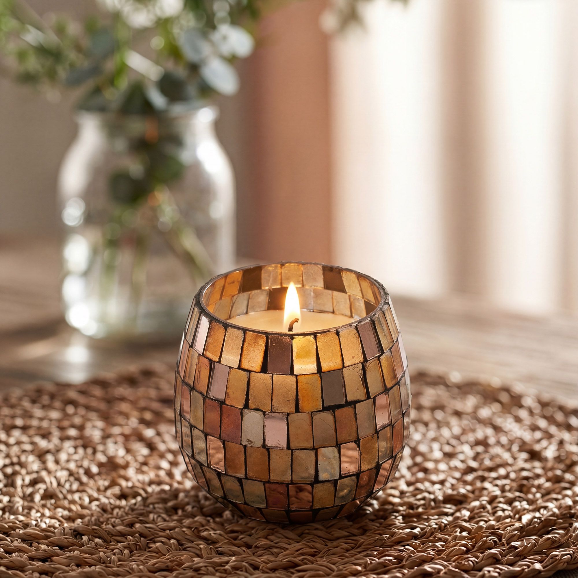 Small Glass Jar Candles - Amber Mosaic - Image 2