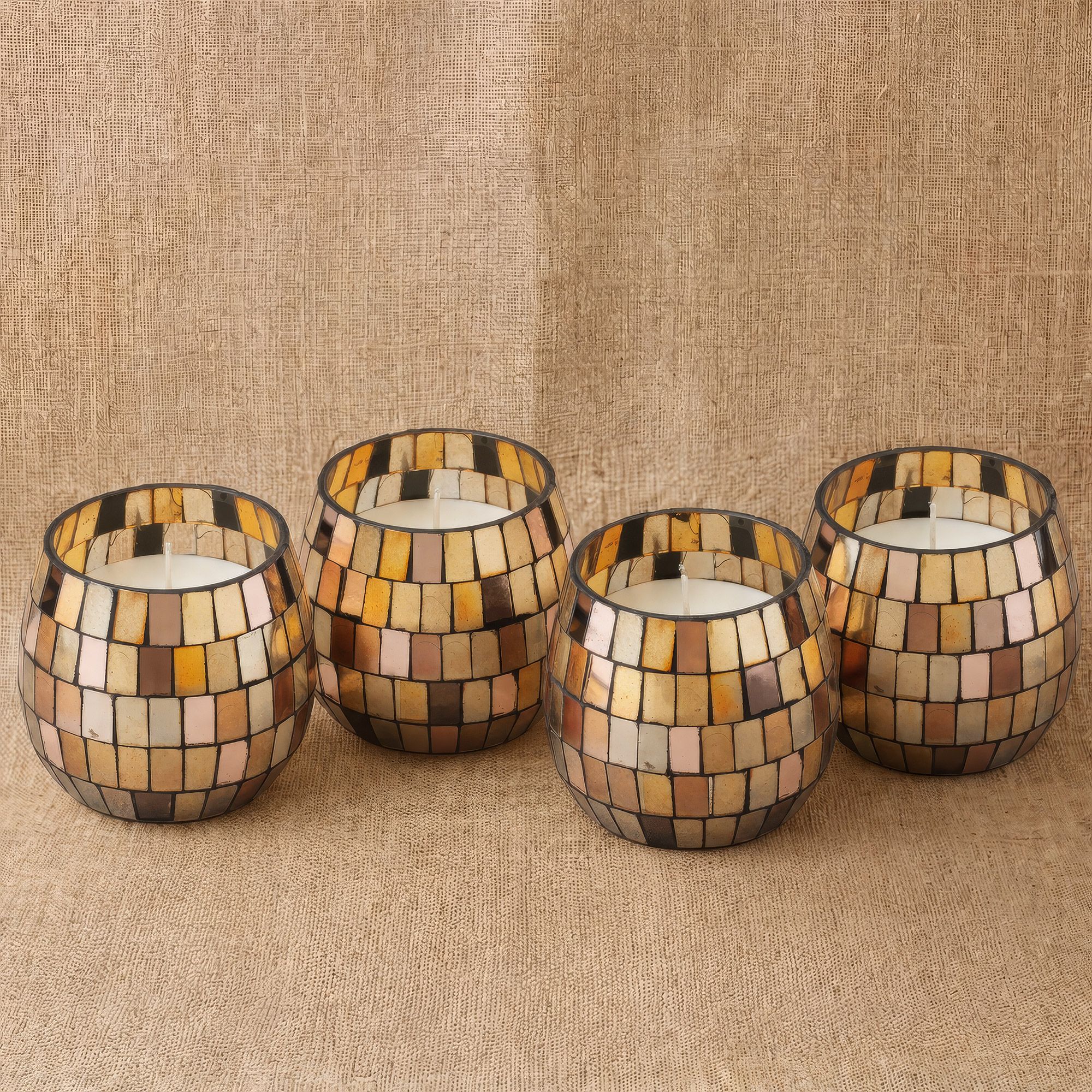 Small Glass Jar Candles - Amber Mosaic - Image 3