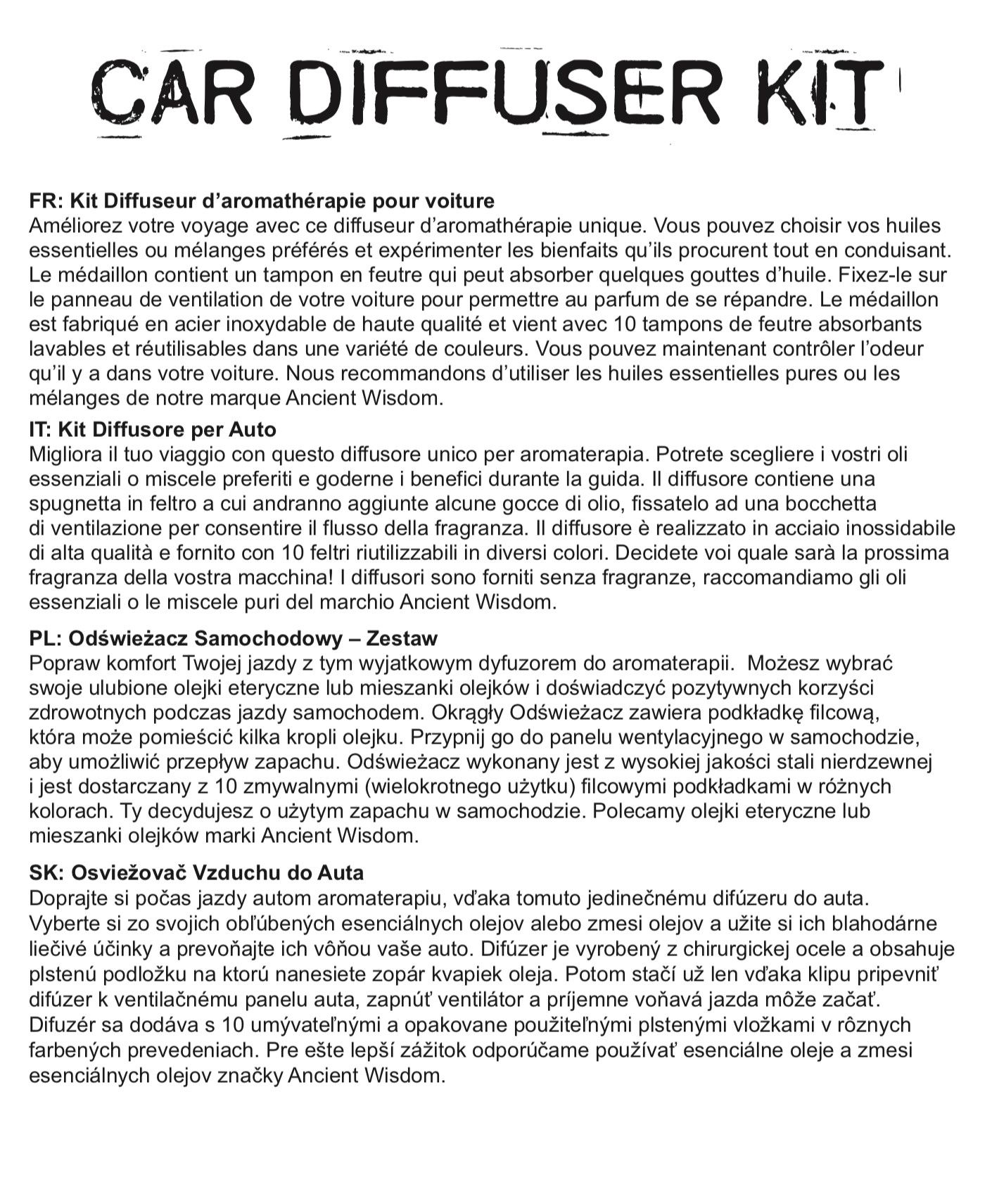 Car Diffuser Kit - Flower of Life - 30mm - Image 9