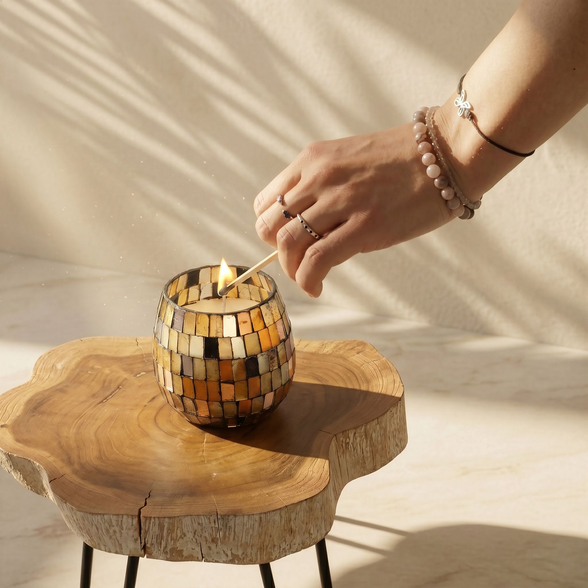 Small Glass Jar Candles - Amber Mosaic - Image 7