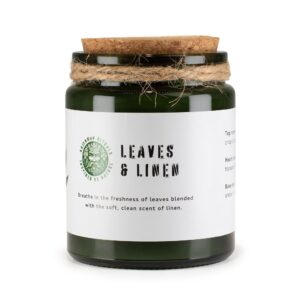 Greenman Woodwick Soy Candle - Leaves & Linen